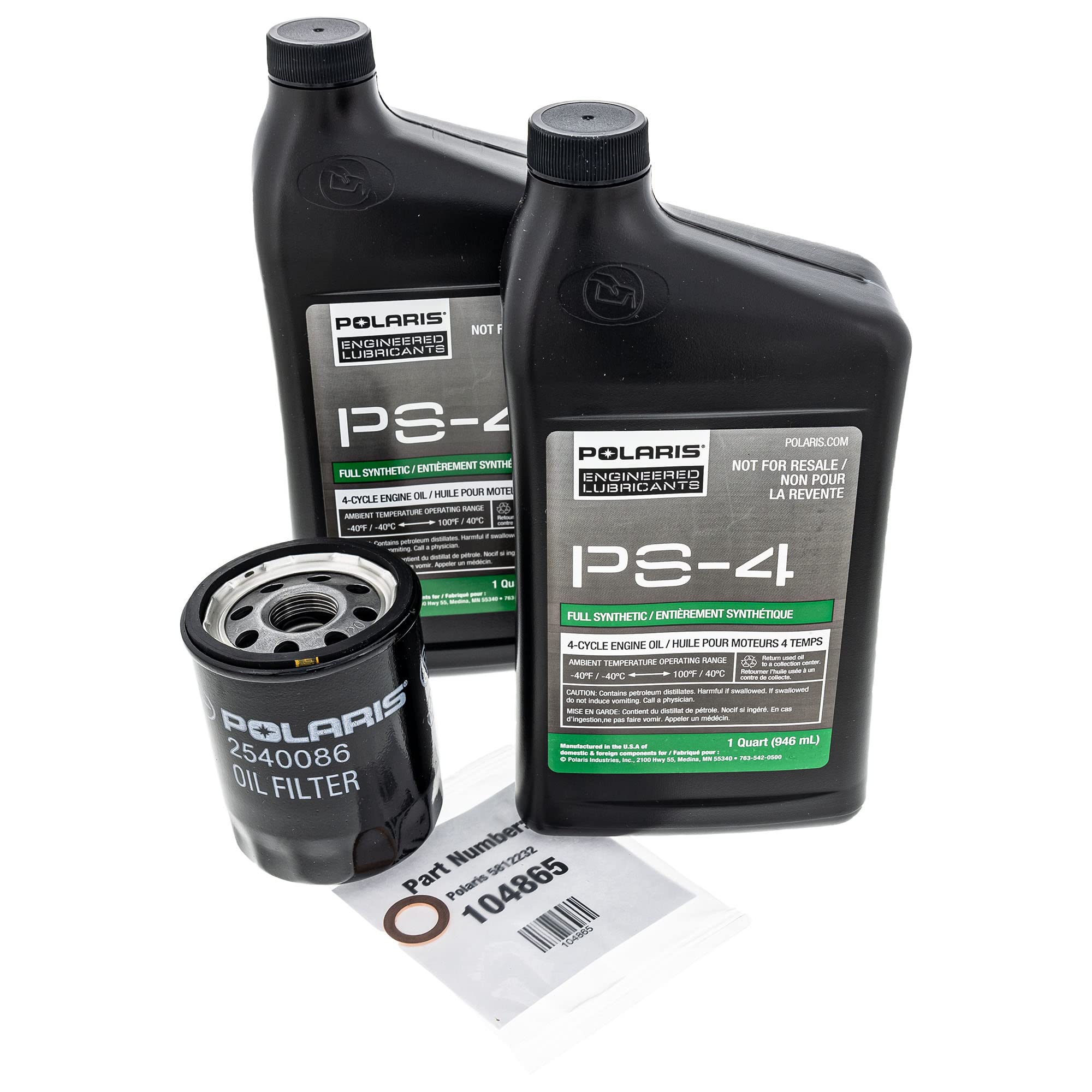Polaris Ps-4 Synthetic Oil Change Kit 2 Quarts For 2007 Ranger Xp 700 Efi 2540086