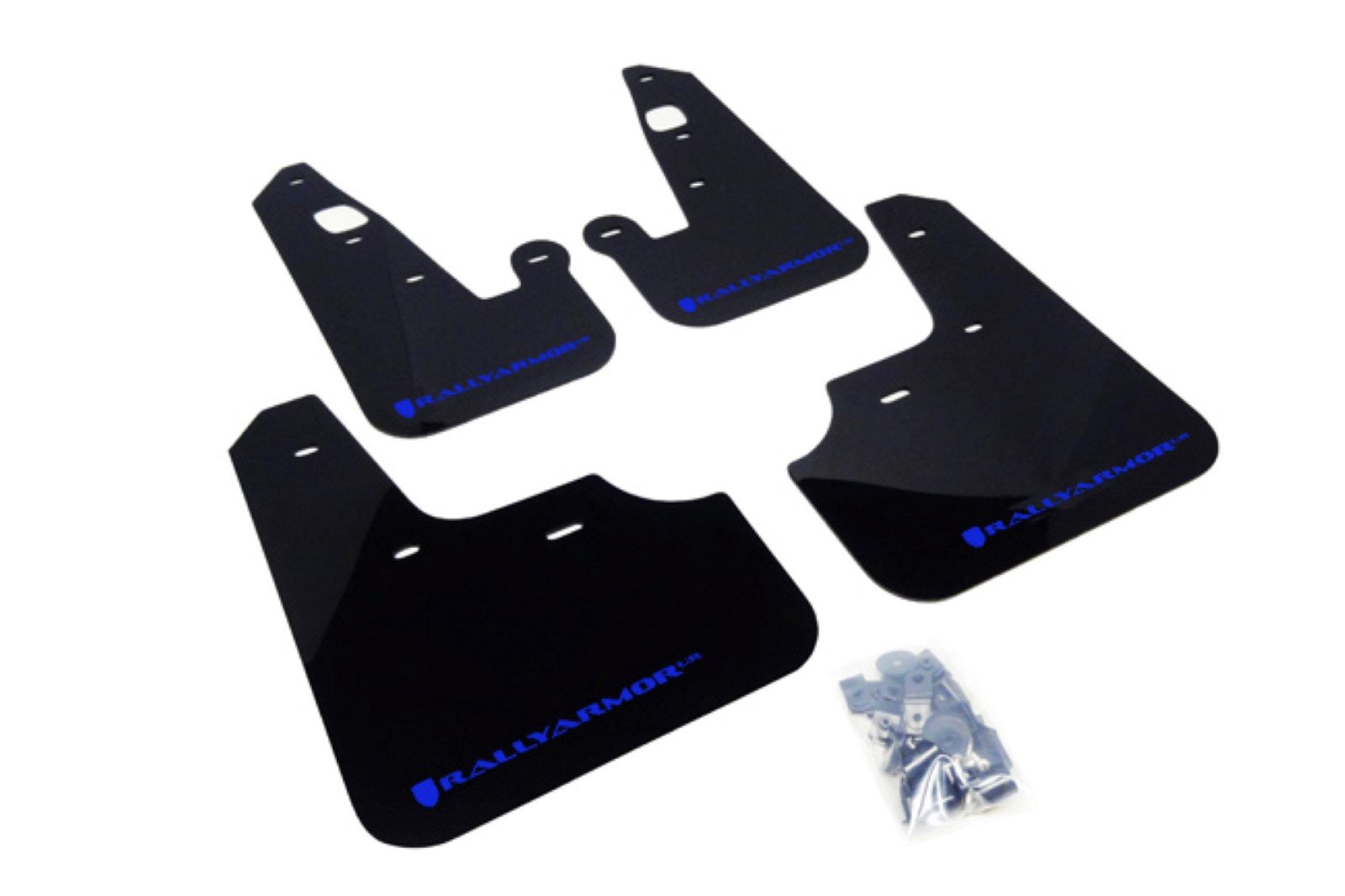 Rally Armor Mf8-Ur-Blk/Bl Black, Blue Mud Flap With Logo (2007+ Mitsubishi Lancer (Doesn'T Fit Sport Back) Ur), 1 Pack