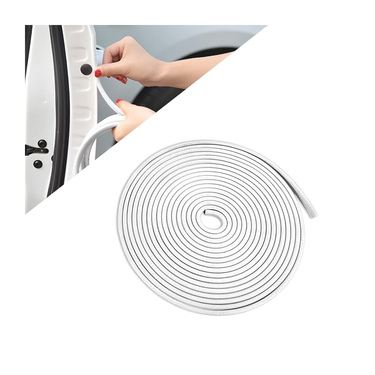 Car Door Edge Guards, 32Ft Universal Rubber Seal Protector U Shape Edge Trim Car Door Edge Protection For Most Car, Aluminum Boat Edge Guards (White/32Ft)