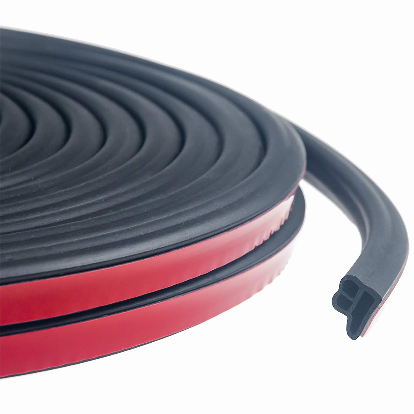 Universal Car Weather Stripping, Self-Adhesive Auto Door Rubber Seal Strip, Engine & Window Noise Insulation (47/100 X 2/5 X 33 Feet)