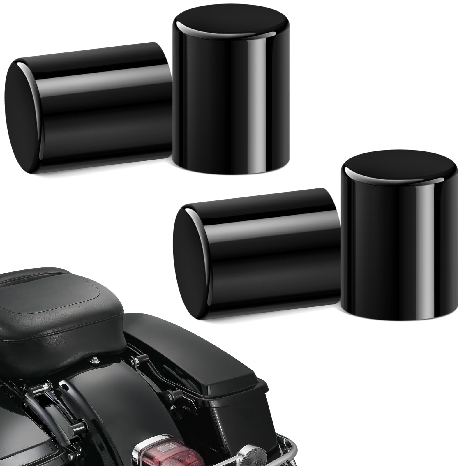 Amazicha 4 Pcs Black Docking Hardware Cover Kit Compatible With Harley Davidson Touring Electra Glide Road King Street Glide 2009-Later
