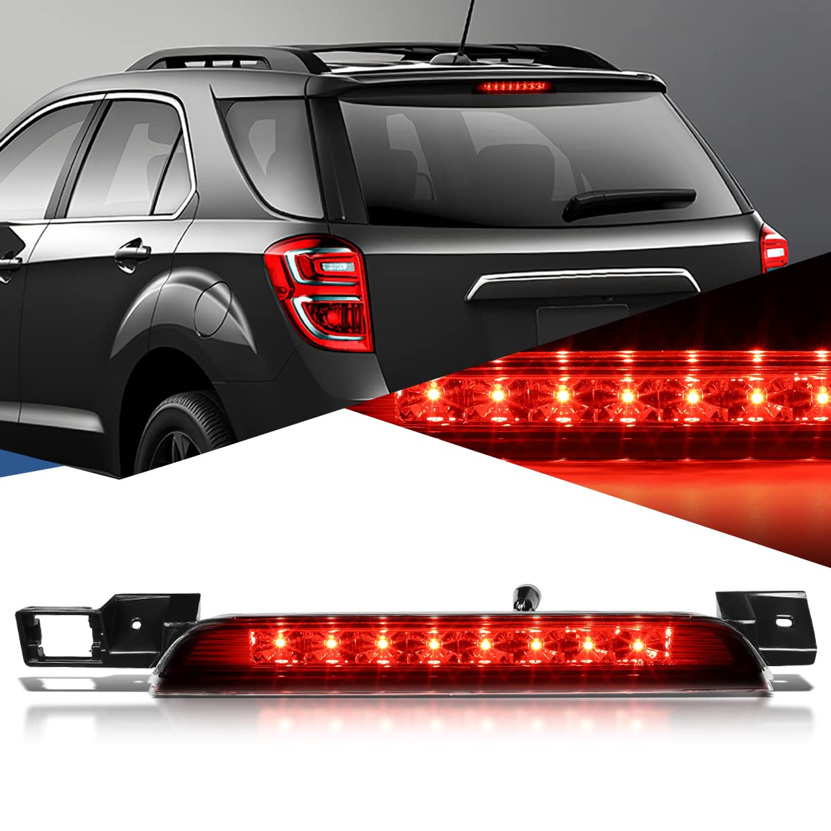 Auto Dynasty Chrome Housing Led 3Rd Third Rear High Mount Brake/Stop Light Lamp Compatible With Chevy Equinox Gmc Terrain 10-17