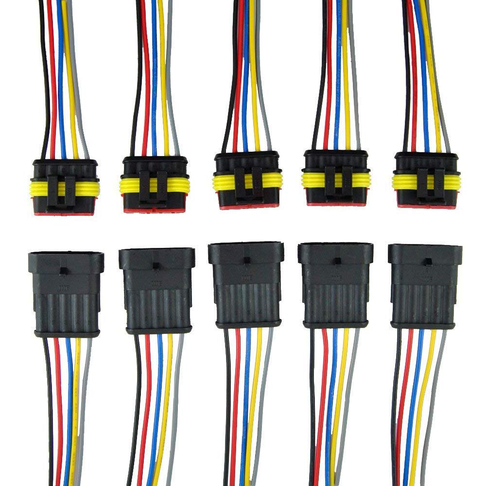Zytc 5 Pin Way Car Waterproof Wire Connector Plug Auto Electrical Wire Connectors Awg Terminal Pack Of 5