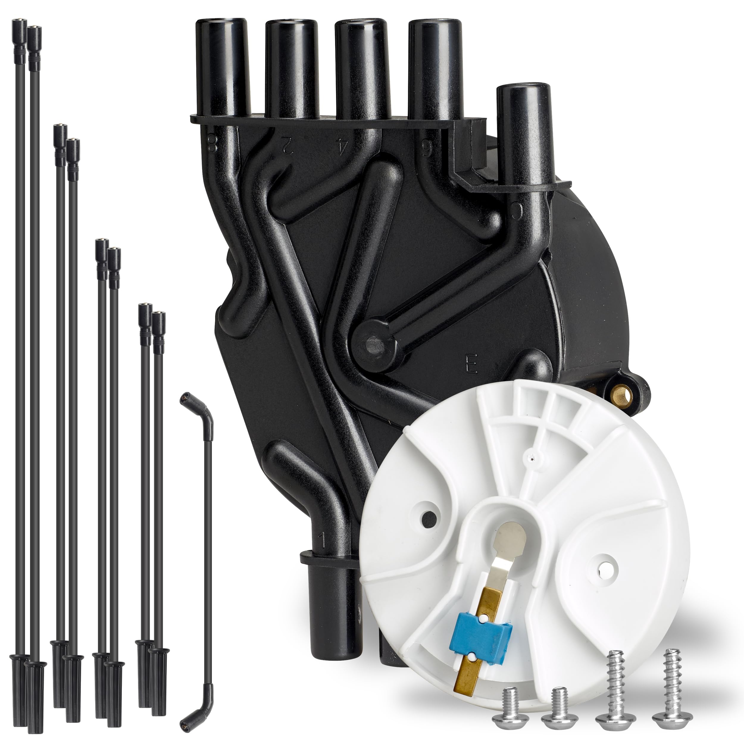 Distributor Cap, Rotor, Spark Plug Wires Tune Up Kit For Mercruiser 5.0 5.7 Mpi Mag And Volvo Penta 5.0 5.7 Gi Gxi
