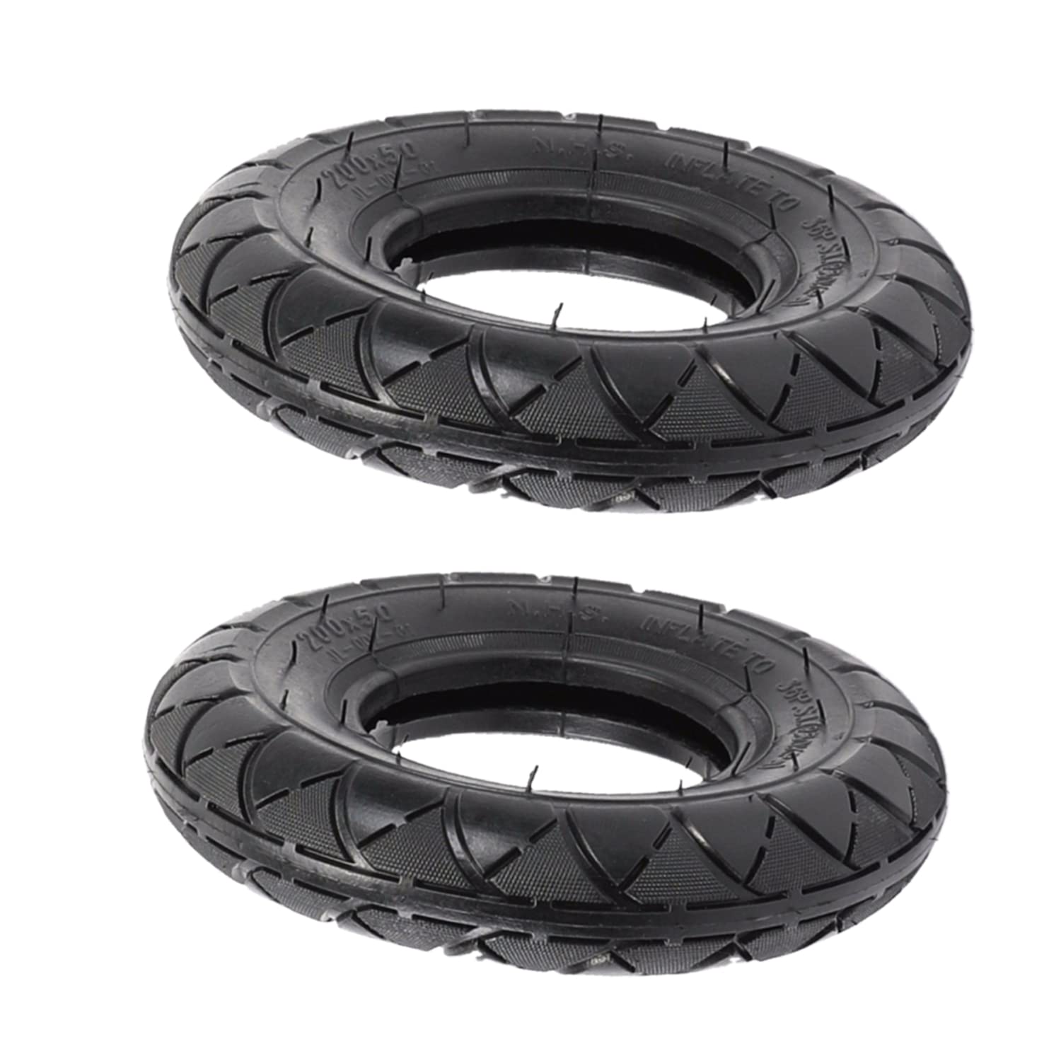 200X50 (8X2) Electric & Gas Scooter Tire Razor Epunk Salorr Black Box E3007-2Pc