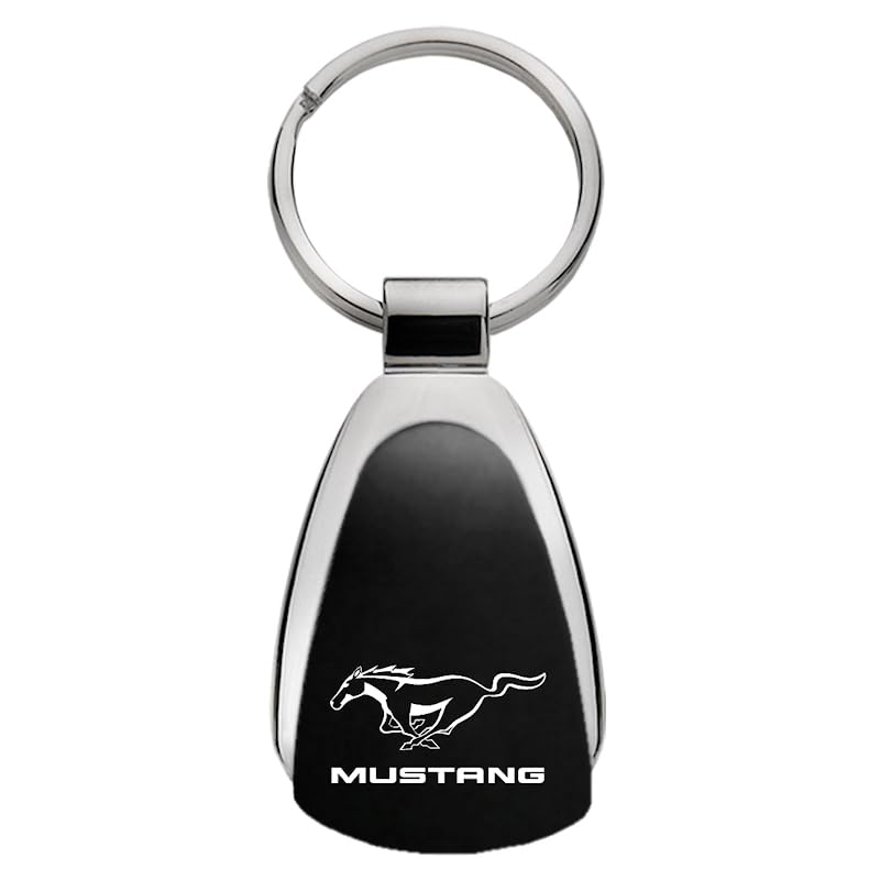 Au-Tomotive Gold, Inc. Tear Drop Key Chain For Ford Mustang (Black)