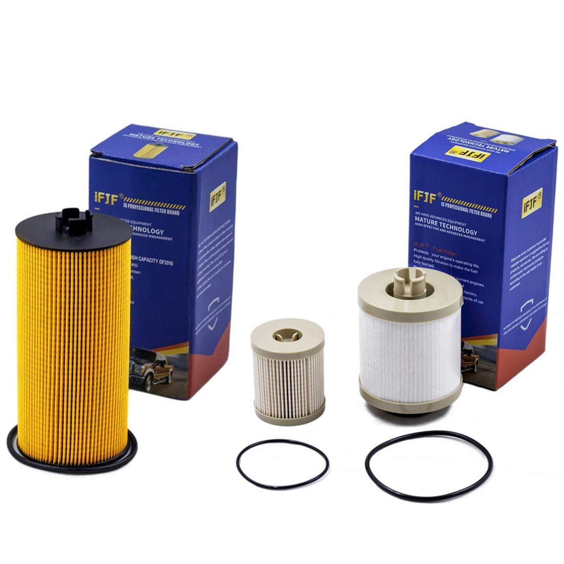 Ifjf Fd4616 Fuel Filter And Fl2016 Oil Filter Replacement For F250 F350 F450 F550 Super Duty 6.0L 2003-2007 Excursion 6.0L 2003-2005 Replaces 3C3Z-9N184-Ca 3C3Z-6731-Aa