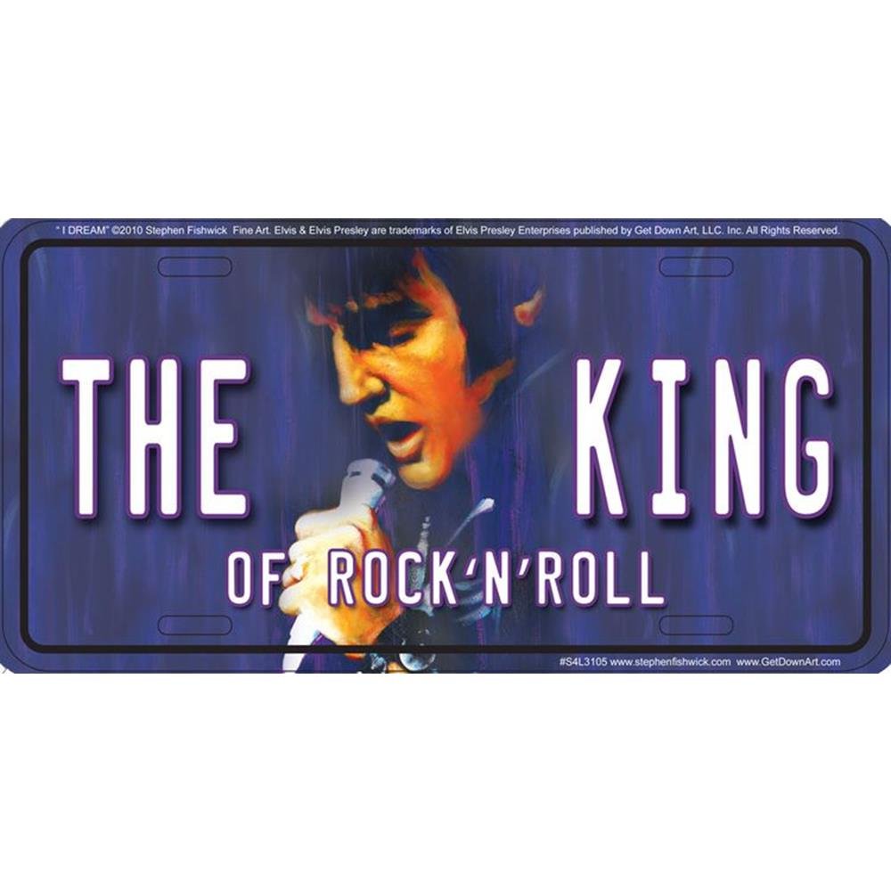 Signs 4 Fun Parody License Plate | Elvis The King | 12” X 6” Decorative License Plate | Decoration Plate For Vehicle/Wall | Man Cave Decorations | Made In The Usa