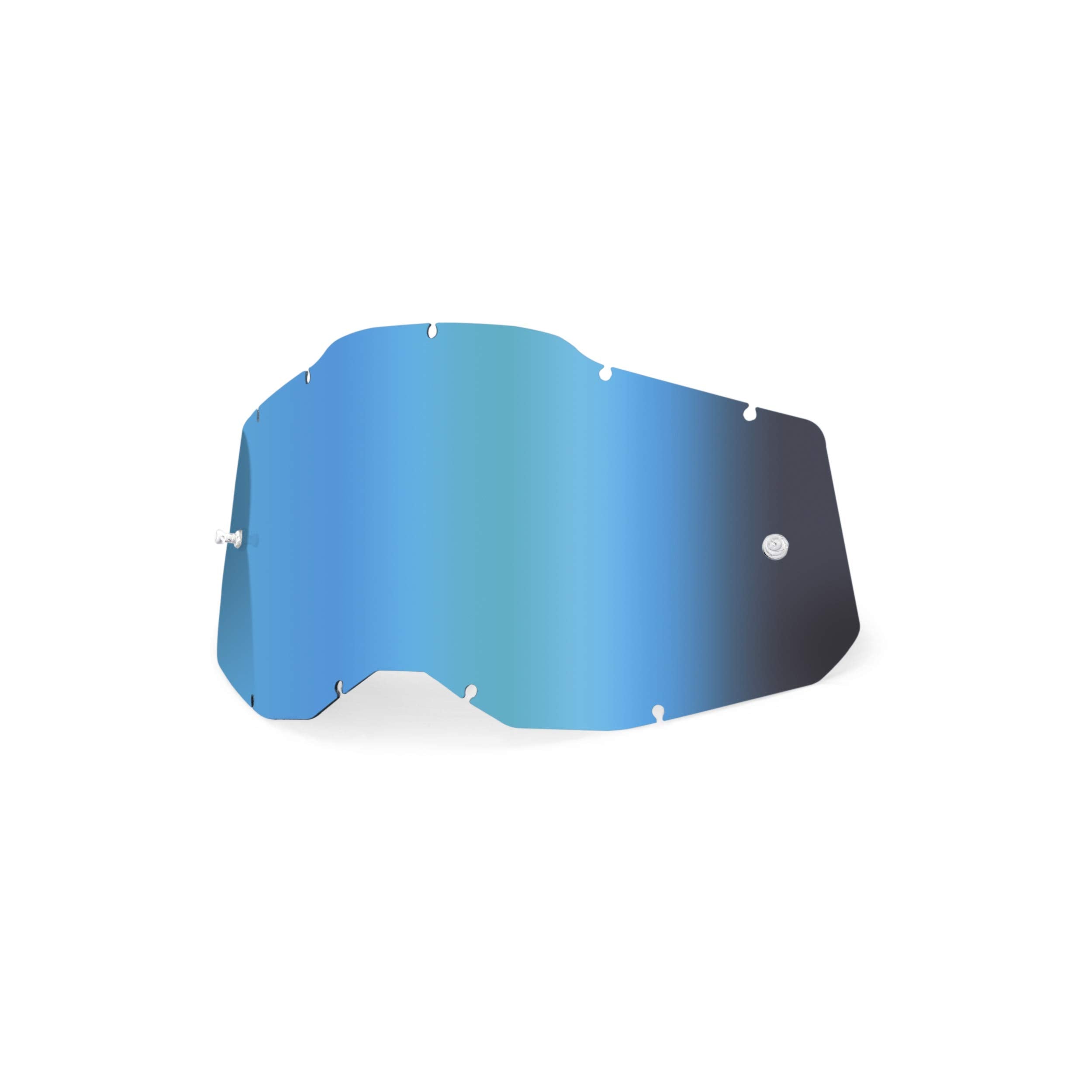 100% Goggle Replacement Lens - Rc2/Ac2/St2 Compatible (Mirror Blue)
