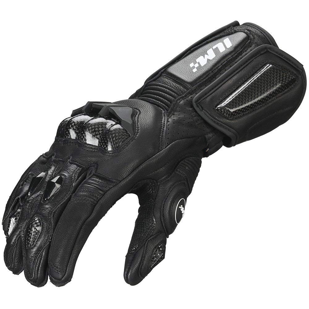 Ilm Air Flow Leather Motorcycle Gloves For Men And Women Model-Grc01L (Xxl, Black-Long)