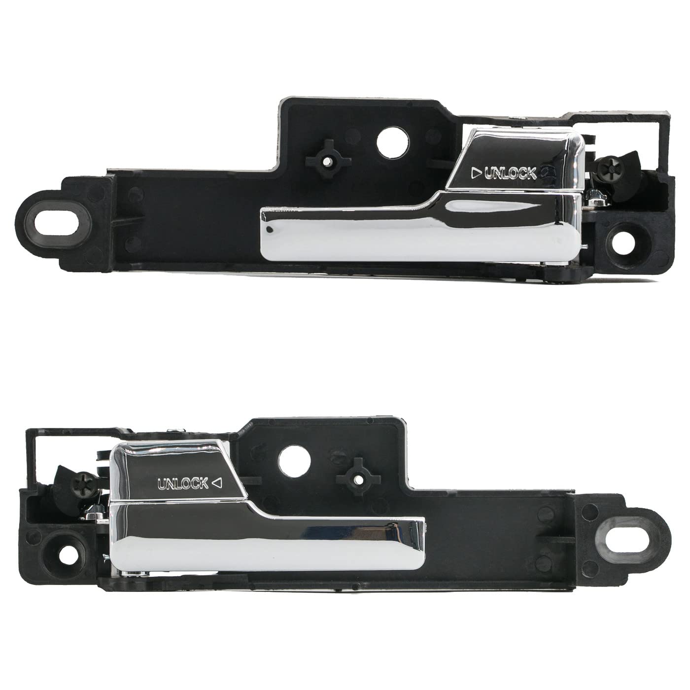 Deal Auto Electric Parts New 2Pcs Front Passenger+Driver Black Base Chrome Lever Interior Door Handle Replacement Kit Compatible With 06-12 Fusion 06-11 Milan 06 Zephyr 07-12 Mkz