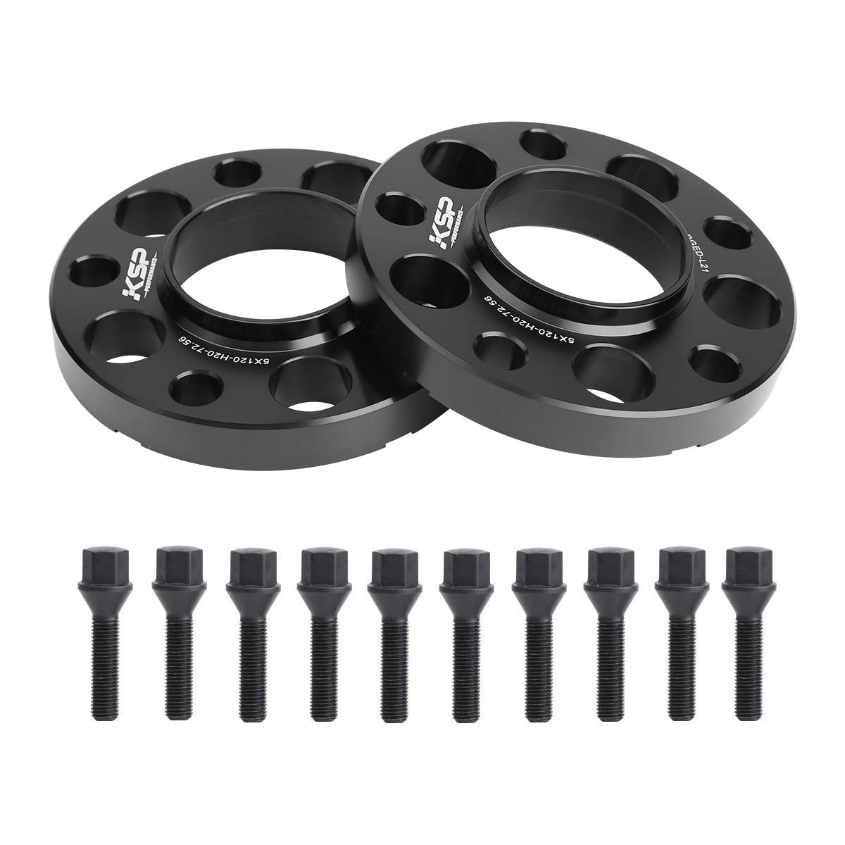 Ksp Hubcentric Wheel Spacers 5X120Mm, 20Mm Thread Pitch M12X1.5 Hub Bore 72.56Mm Forged Spacers For E82, E88 E36 E30 E90, E91, E92, E93 E28, E34 E23, E32, W38 E31, 2 Years Warranty (5 Lug)