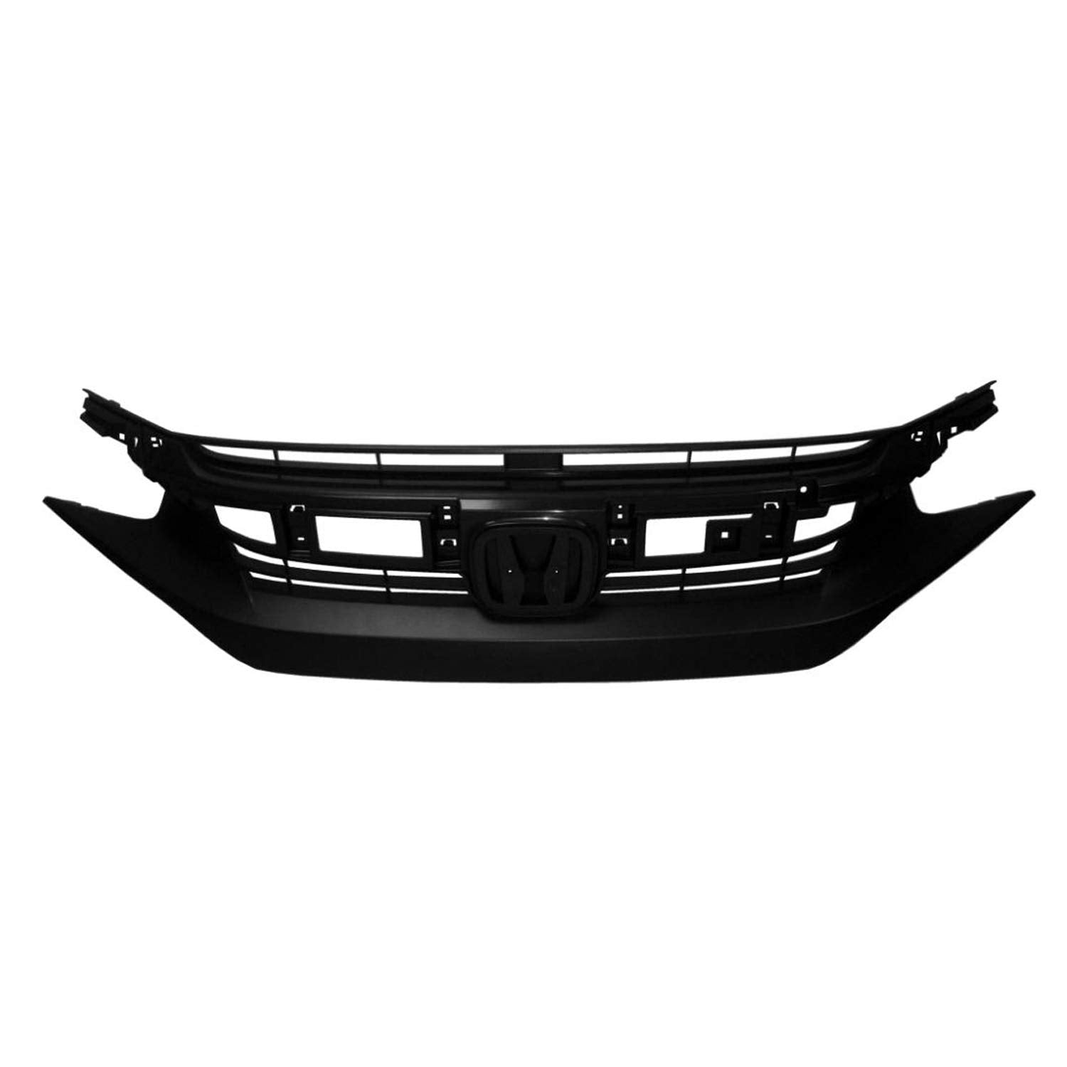 2016-2018 Honda Civic Front Grille; For Sedan And Coupe Models; Except Si; Textured-Black; Made Of Abs Plastic Partslink Ho1200231