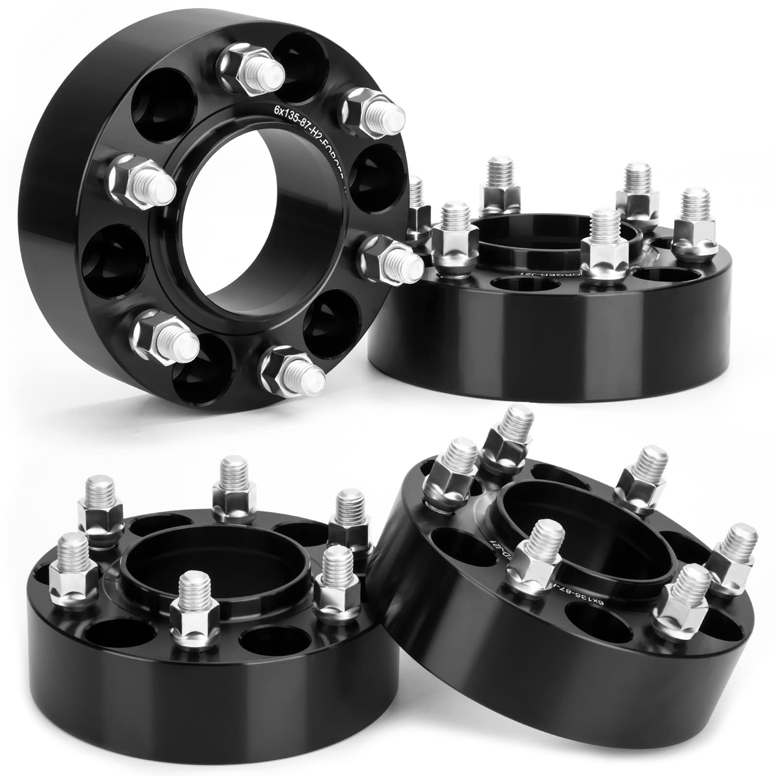 Ksp 6X135 Wheel Spacers For F150, 2 Inch Hubcentric Wheel Spacer For 2004-2005-2014 F-150 2003-2014 Expedition Navigator 2005-2014 Mark Lt, 50Mm Thick With M14X2 Studs And 87.1Mm Hub Bore Black 4Pcs