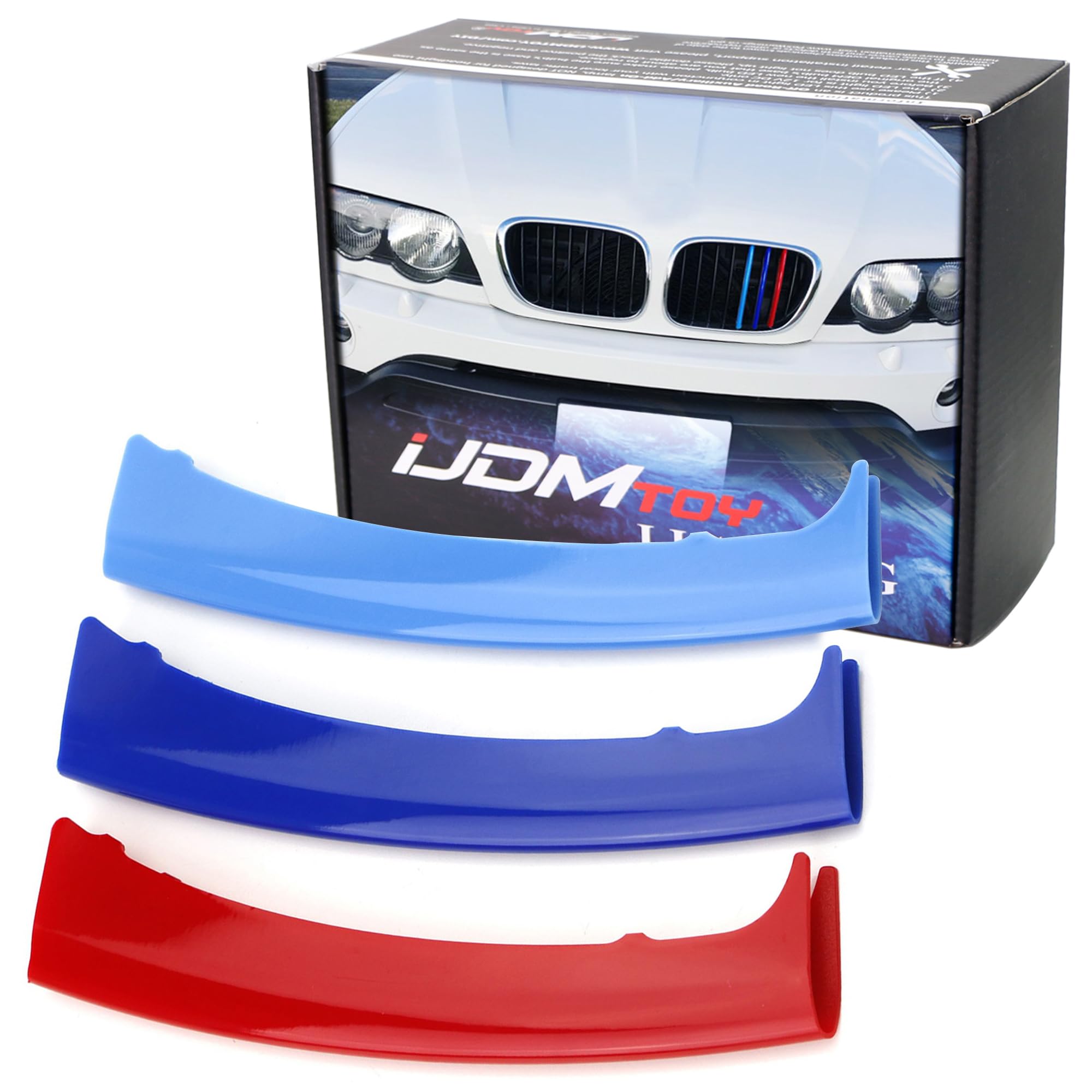Ijdmtoy Exact Fit///M-Colored Grille Insert Decoration Trims Compatible With 1999-2003 Bmw E53 X5 Pre-Lci W/ 8 Beam Kidney Grill