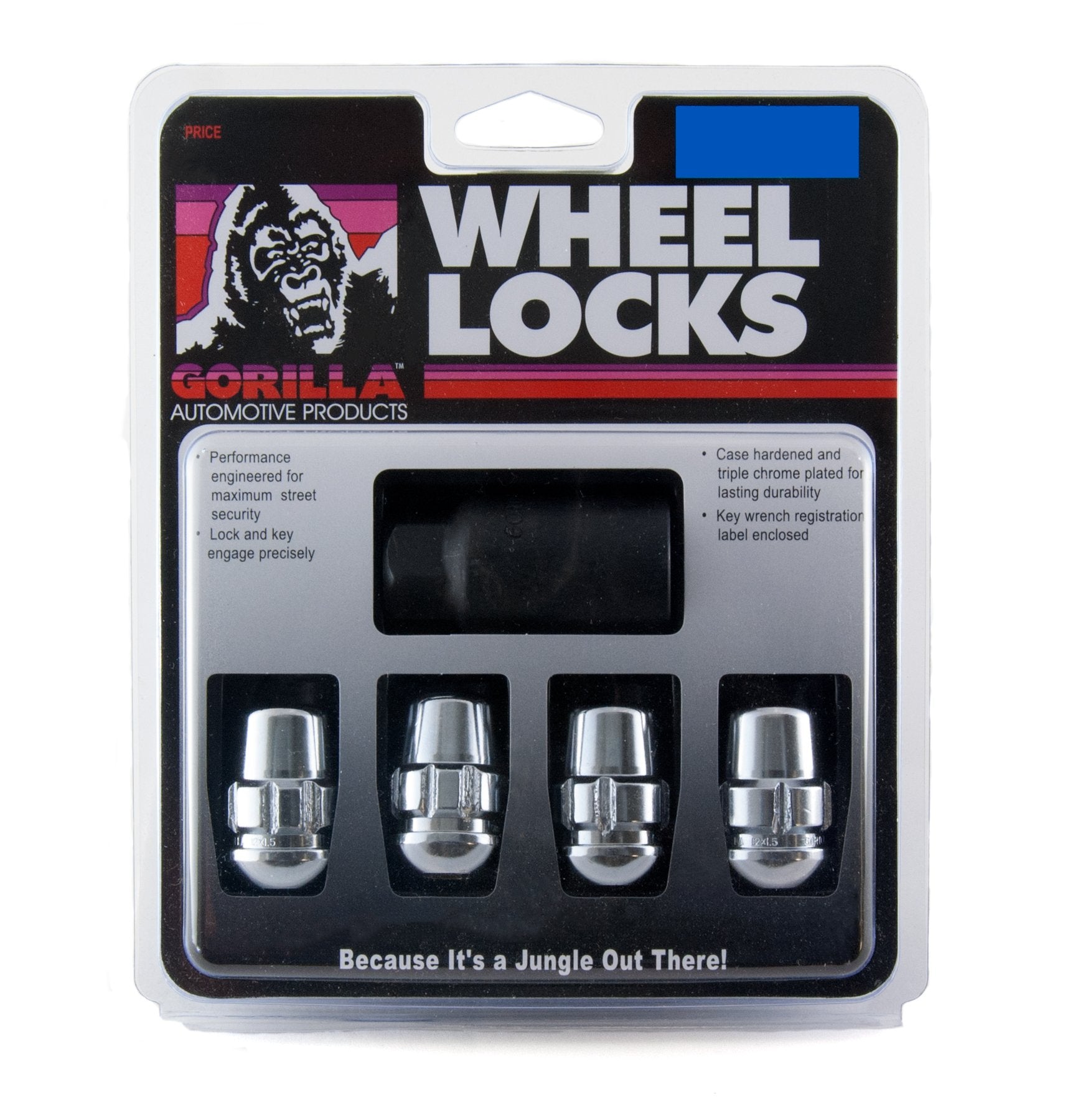 Gorilla Automotive Products 38431Xl Chrome Wheel Lock, Set Of 4 (Seat 12Mm X 1.50 Thread Size)