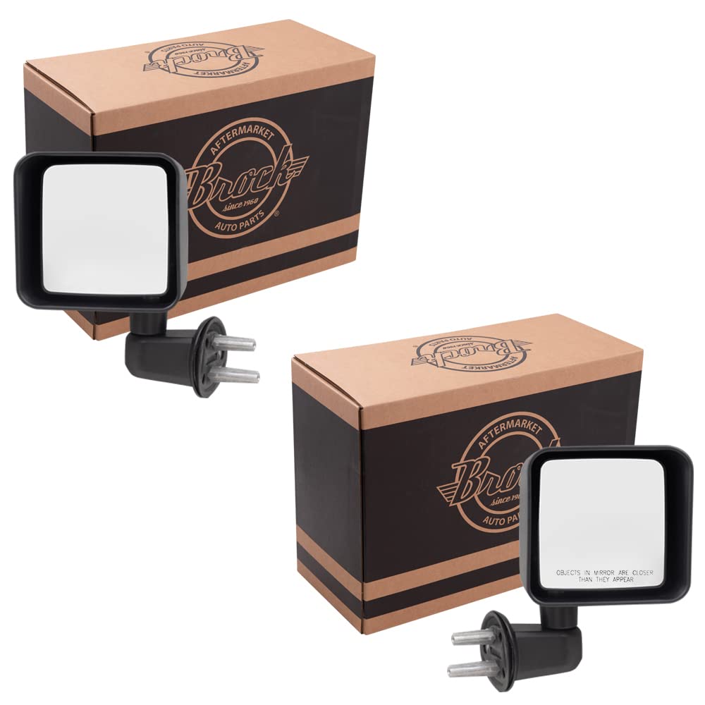 Driver And Passenger Manual Side View Mirrors Textured Replacement For 2007-2017 Wrangler 2018 Wrangler Jk 68081251Aa 68081250Aa