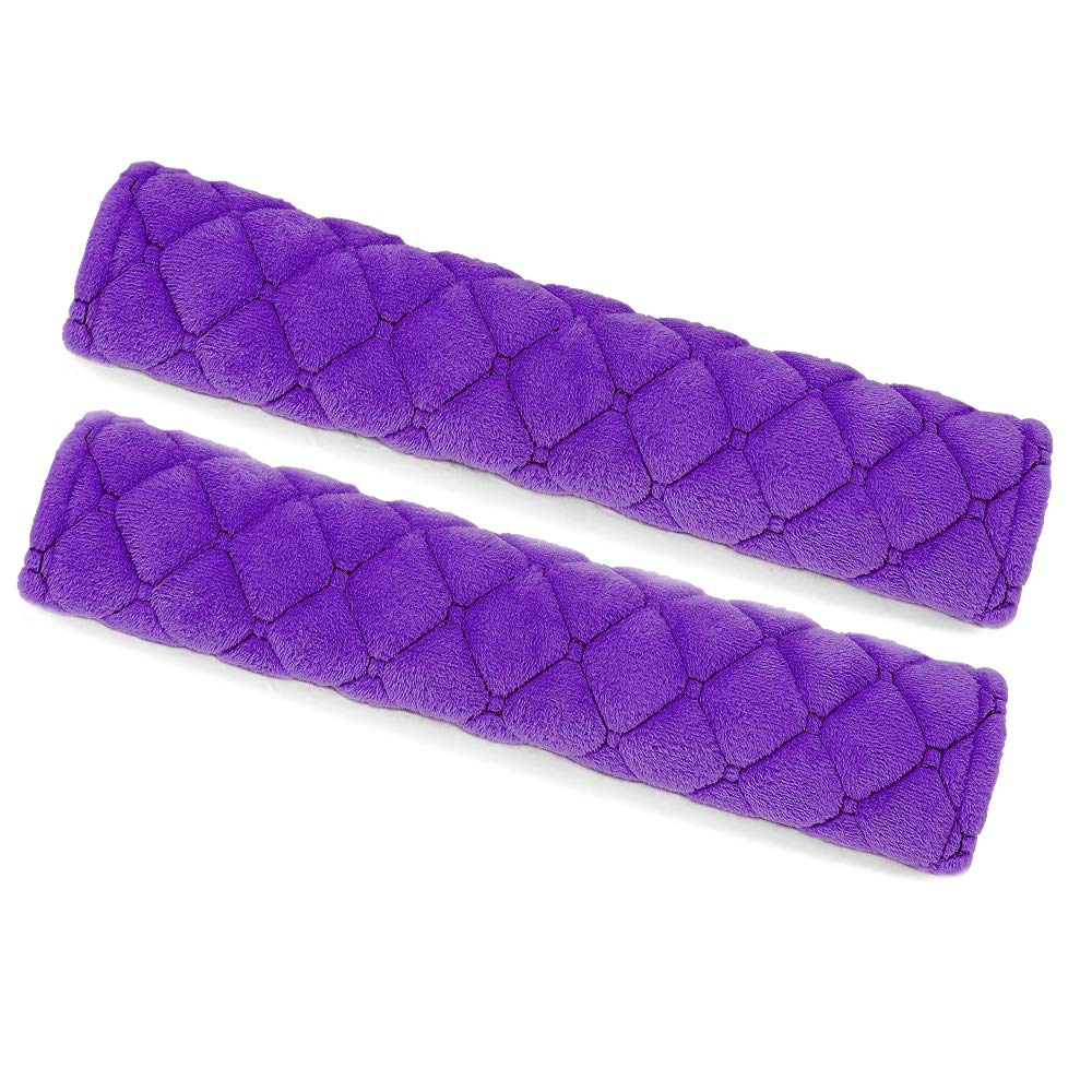 Car Seat Belt Pads Cover, 2 Pack Seat Belt Shoulder Strap Covers Protector To Release Stress To Your Neck And Shoulder For A Safety Driving (Purple)