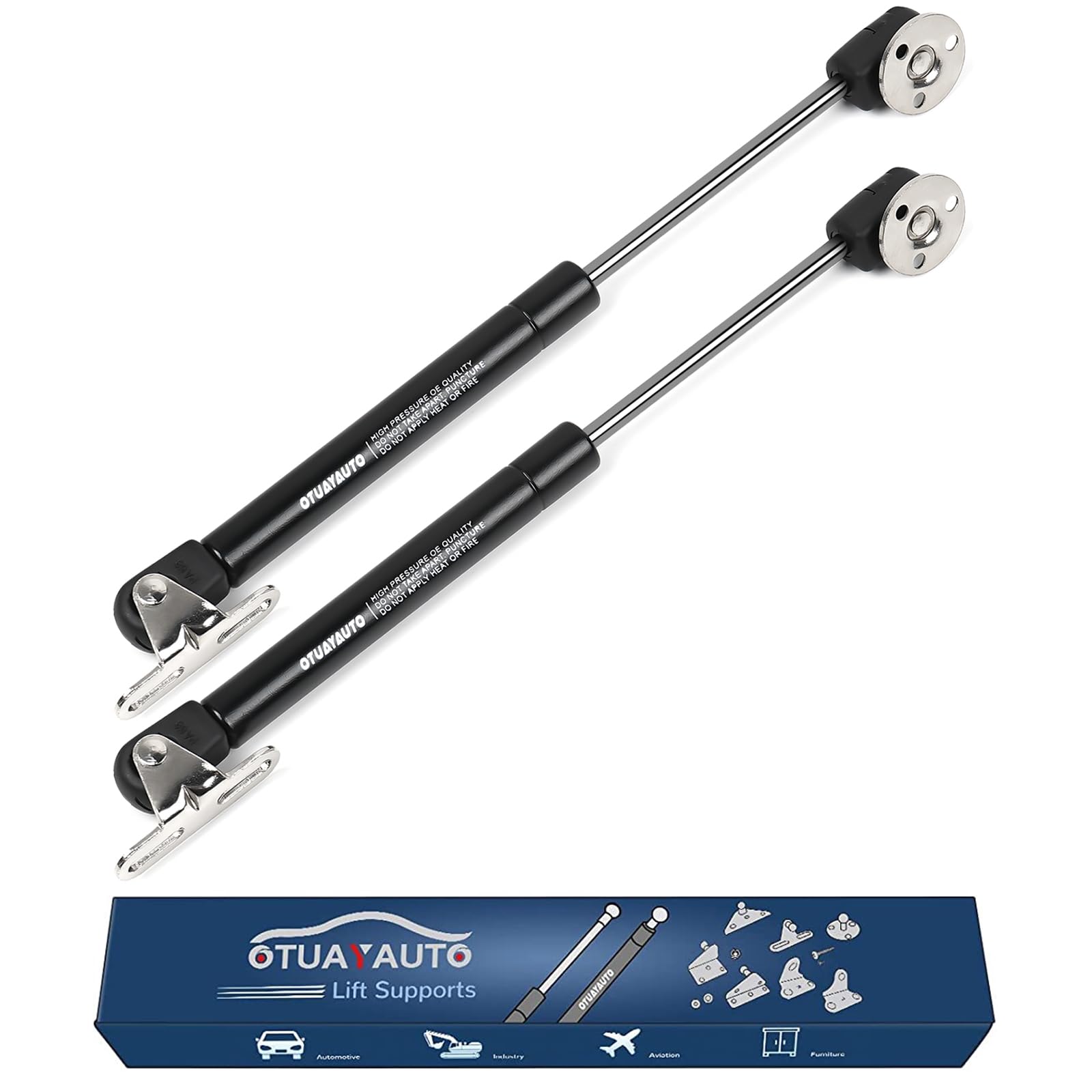 Otuayauto 80N/18Lb Gas Strut, 10 Inch Gas Spring, Lift Support, Lid Stay Support, Gas Shocks, For Cabinet, Floor Hatch, Tool Box, Etc. Pack Of 2
