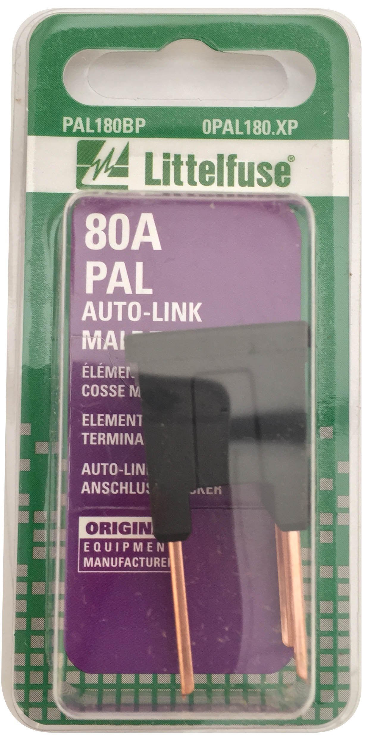 Littelfuse 0Pal180.Xp Pal 32 Volt 80 Amp Carded Auto Link Male Fuse