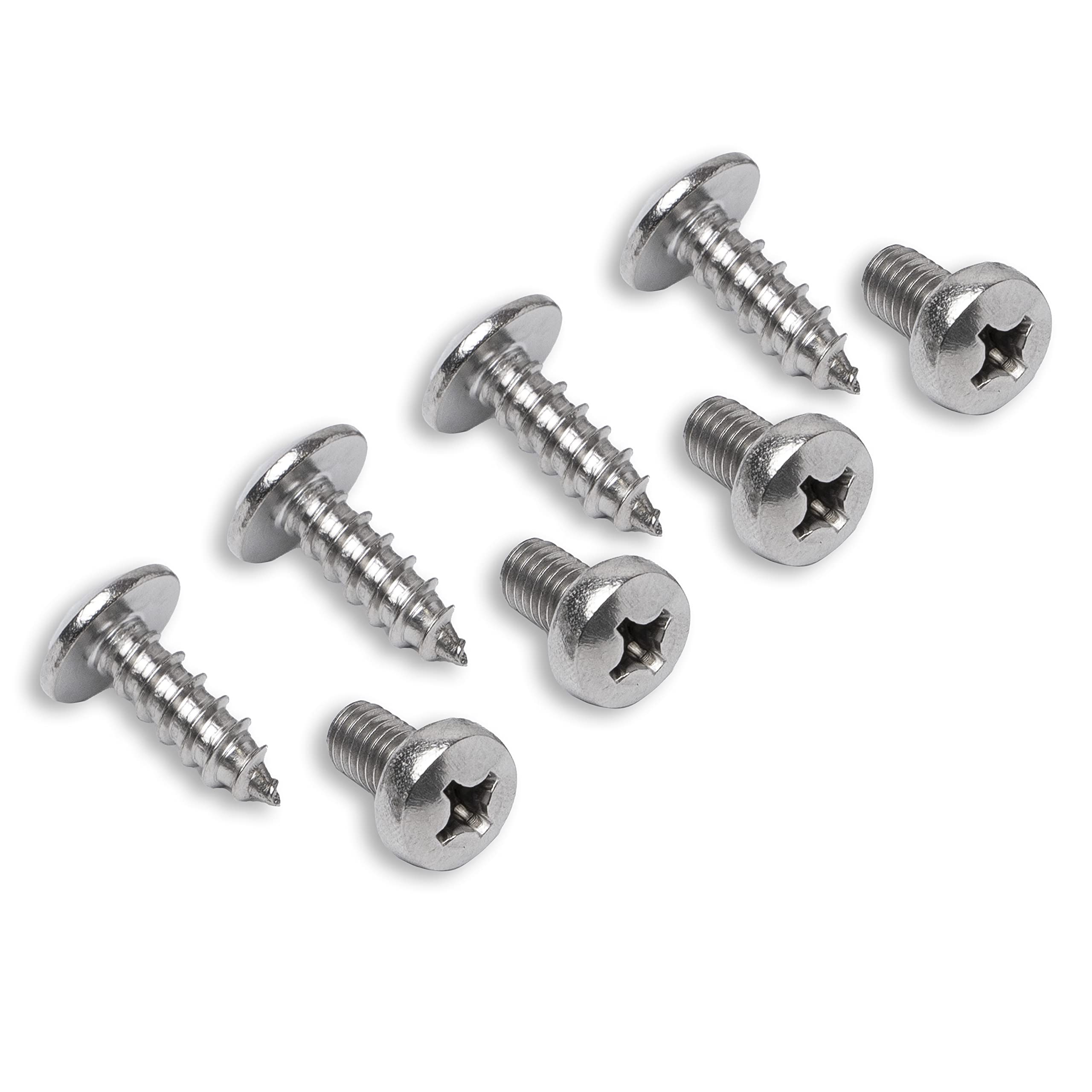 Prime Ave Stainless Steel License Plate Screws Compatible With Audi A3 A4 A5 A6 A7 A8 S3 S4 S5 S6 S7 S8 Rs3 Rs4 Rs5 Rs6 Rs7 Q3 Q4 Q5 Q7 Q8 Sq5 Sq7 Sq8 Rs Q8 Tt Tts Tt Rs R8 E-Tron (Standard Length)
