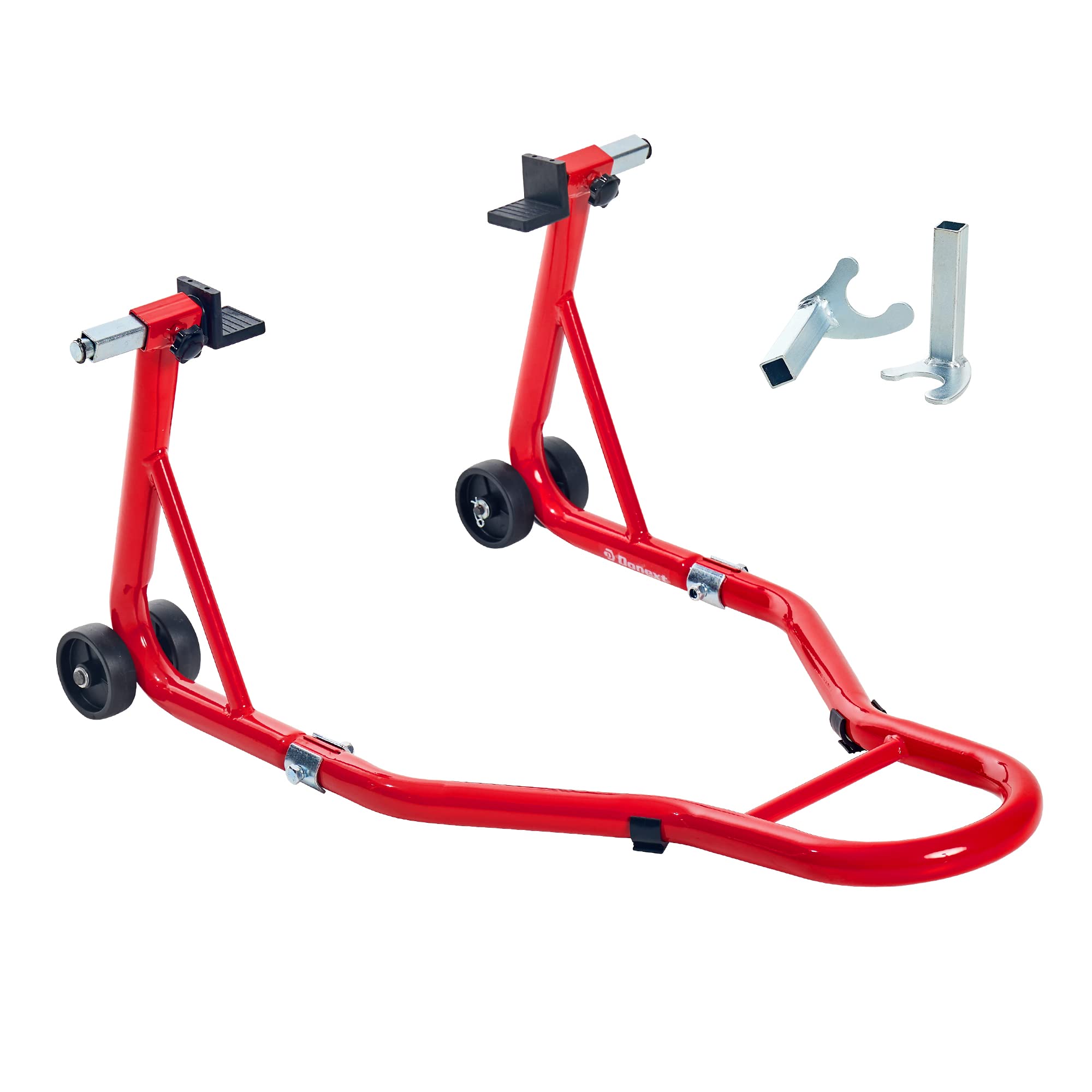Donext Motorcycle Stand 850Lb Sport Bike Rear Wheel Lift Swingarm Paddock Stands Red, U+L