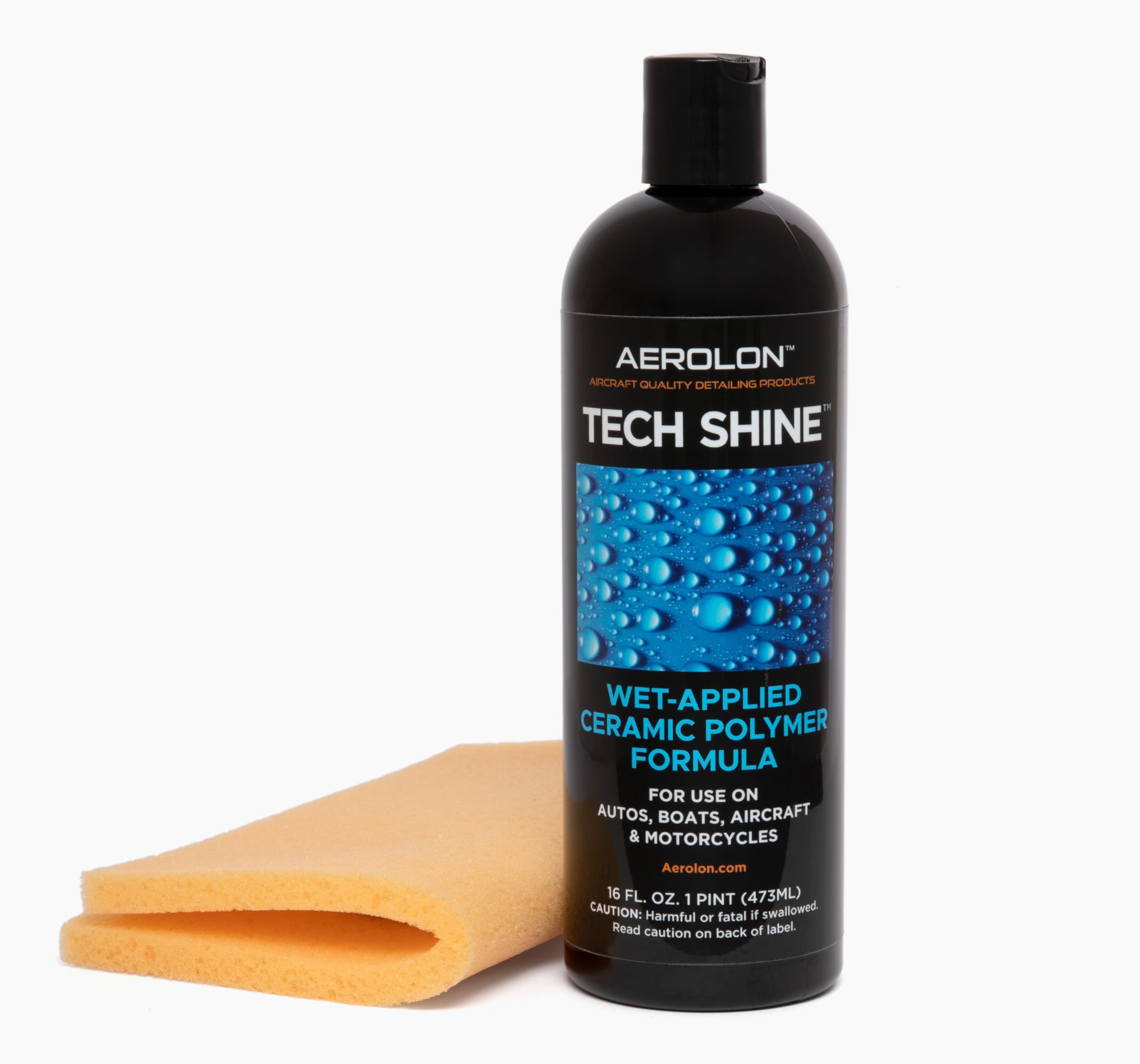 Aerolon Tech Shine Ceramic Coating for Cars - 16 oz Hydrophobic Polish & Sealer, 6-8 Applications - Car Wax & Polish