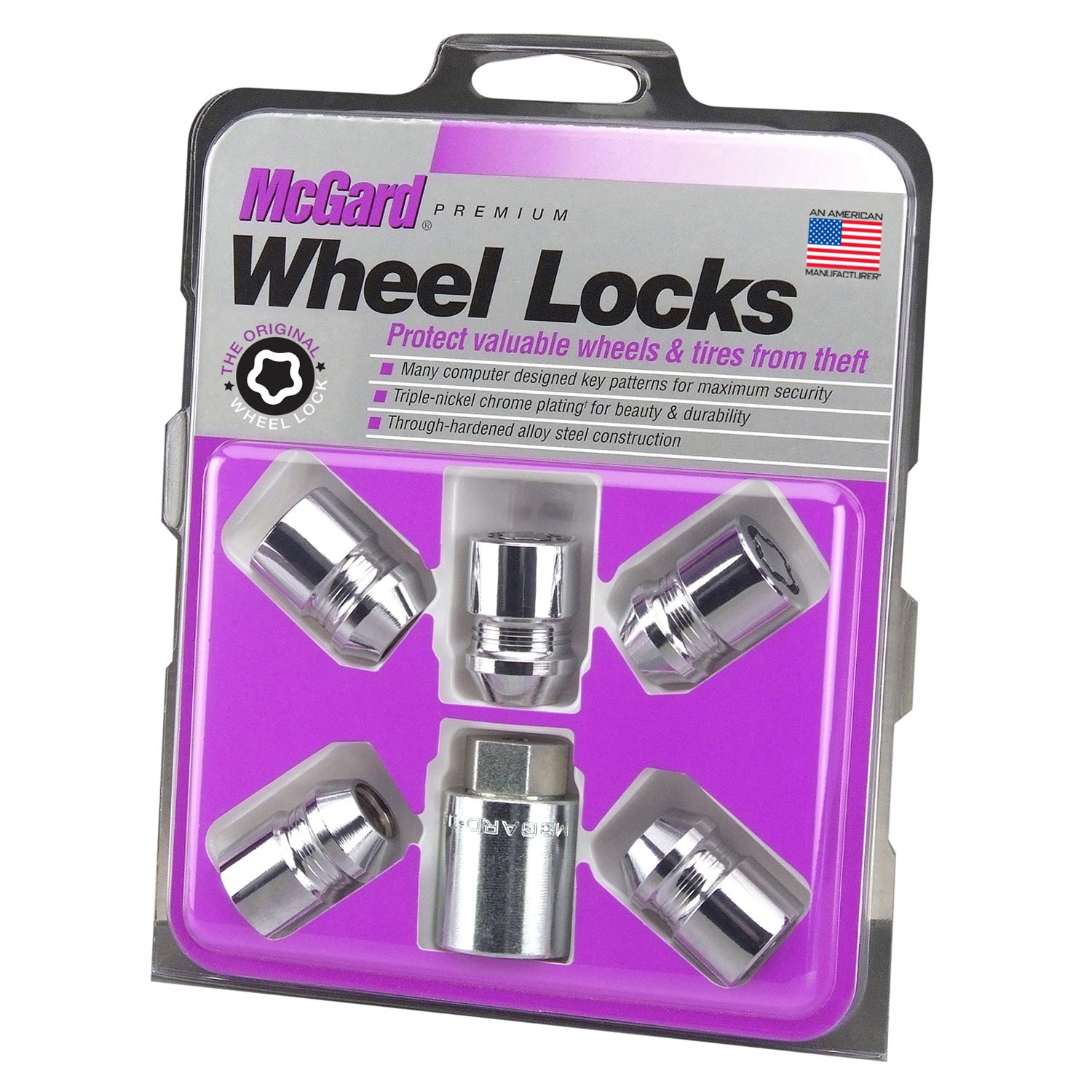 Mcgard 24552 Chrome Cone Seat Wheel Locks (M12 X 1.25 Thread Size) - Set Of 5