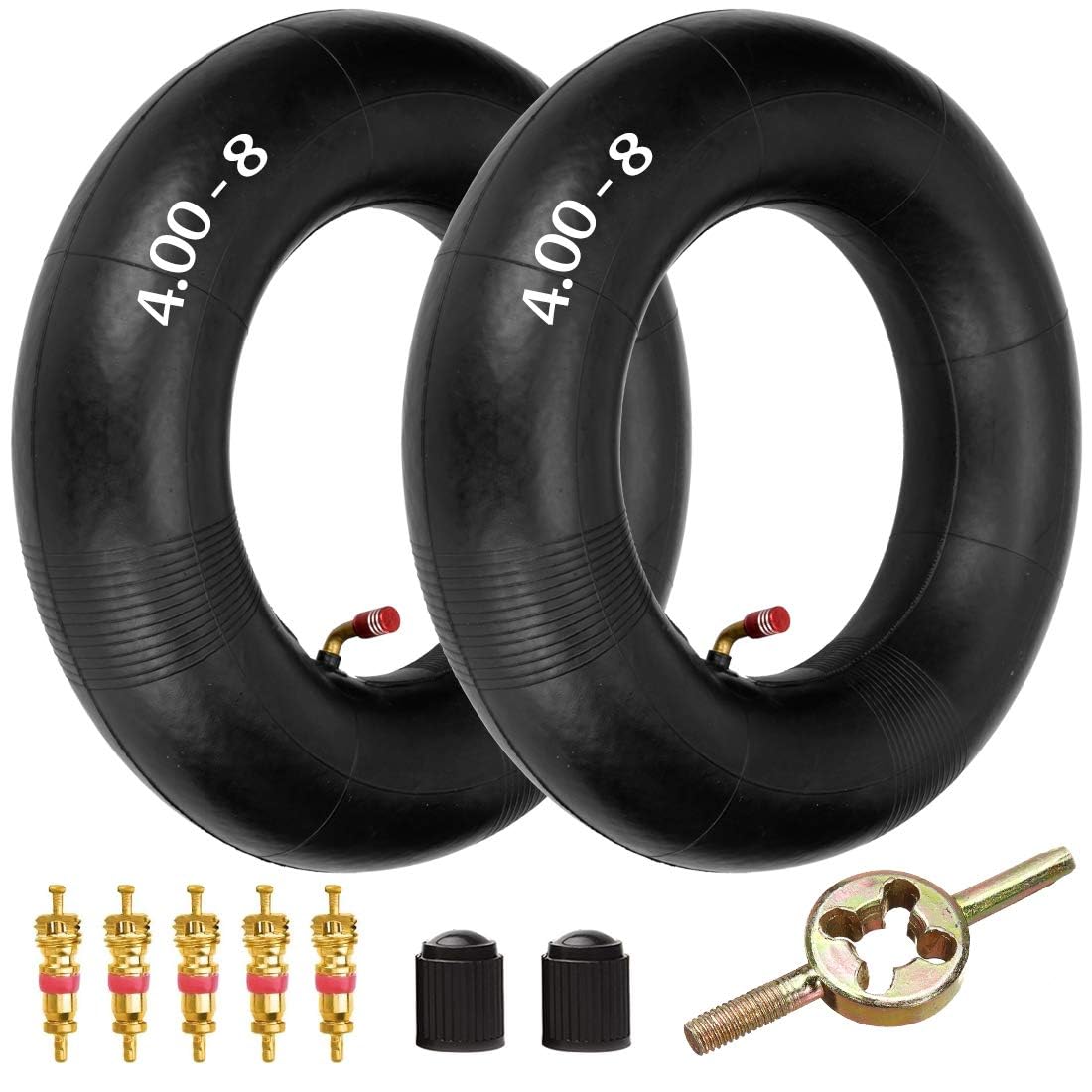 Fvrito 4.80/4.00-8 480/400-8 Replacement Inner Tire Tube For Mowers Hand Trucks Dolly Wheelbarrows Generator Mini Bike Go Kart Carts Tr87 Angled Valve Stem 2 Pack