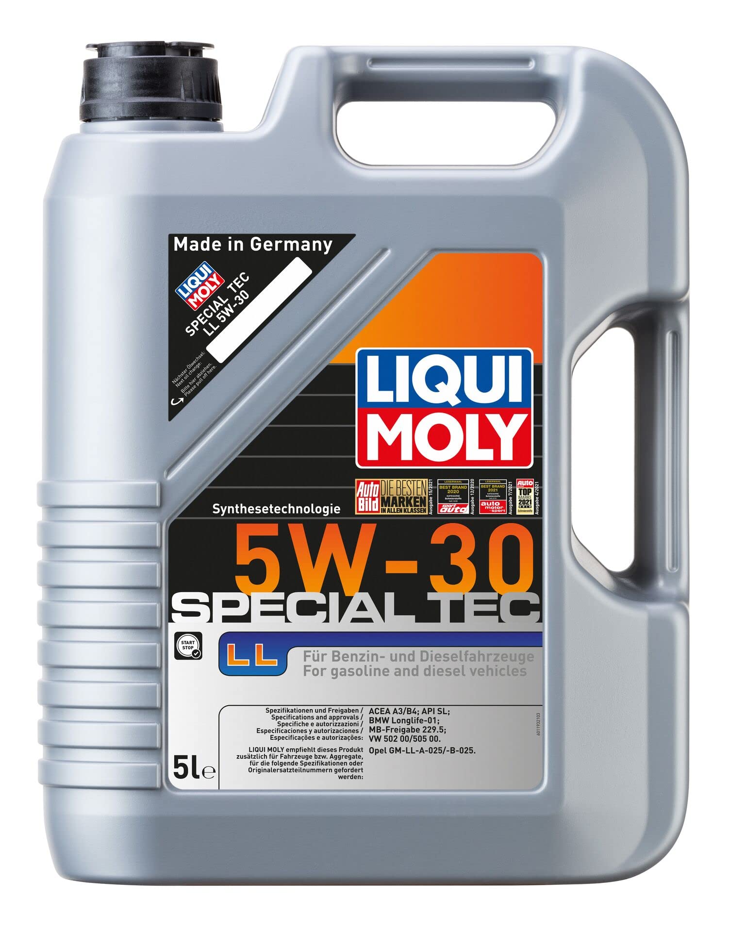 Liqui Moly 2249 Leichtlauf Special Ll 5W-30 Motor Oil - 5 Liter