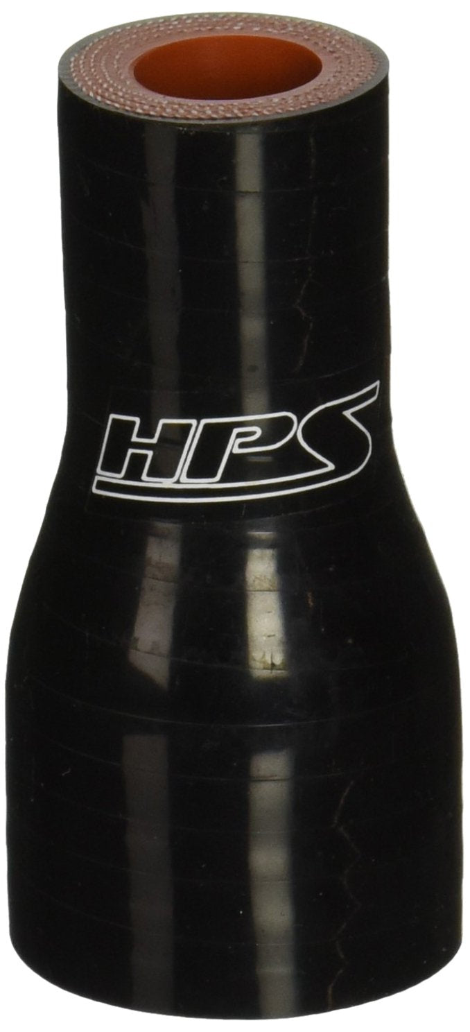 Hps Htsr-062-112-Blk Silicone High Temperature 4-Ply Reinforced Reducer Coupler Hose, 100 Psi Maximum Pressure, 3 Length, 5/8 > 1-1/8 Id, Black