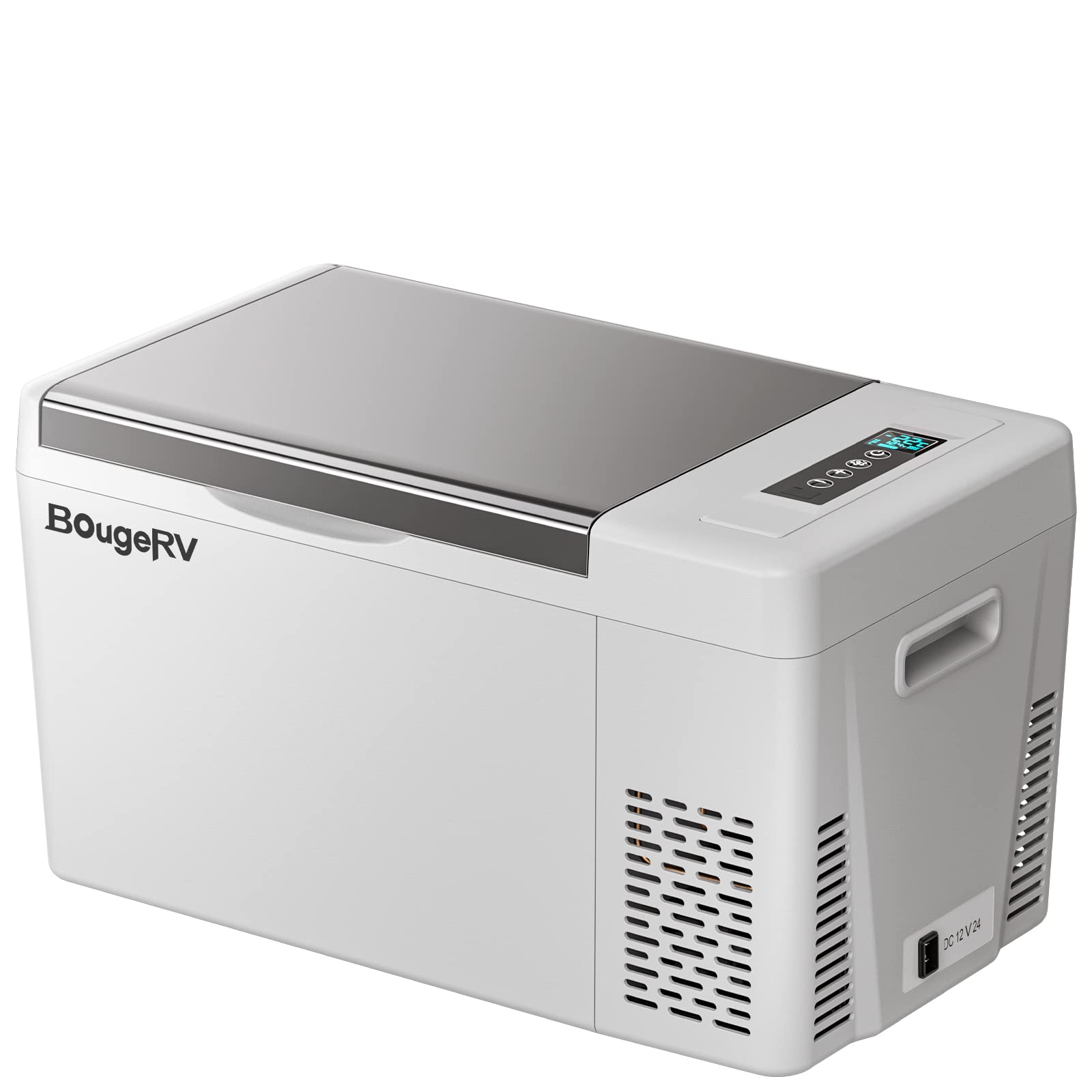 Bougerv 12 Volt Refrigerator With 23 Quart Cover, 12V Car Fridge 23 Quart Portable Freezer Compressor Cooler Compressor Freezer, 12/24V Dc 110~240V Ac, -7?~50? For Truck Rv Suv