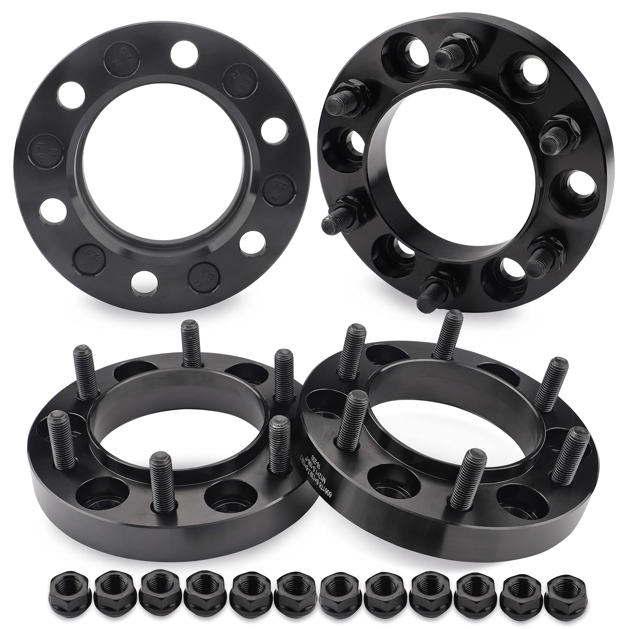 Richeer 6X5.5 Hub Centric Wheel Spacers With For Tacoma 4Runner Tundra Fortuner Ventury Gx470 Gx460, 4Pcs 1 Inch Forged 6X139.7Mm Wheel Spacers With 12X1.5 Studs & 106Mm Center Bore