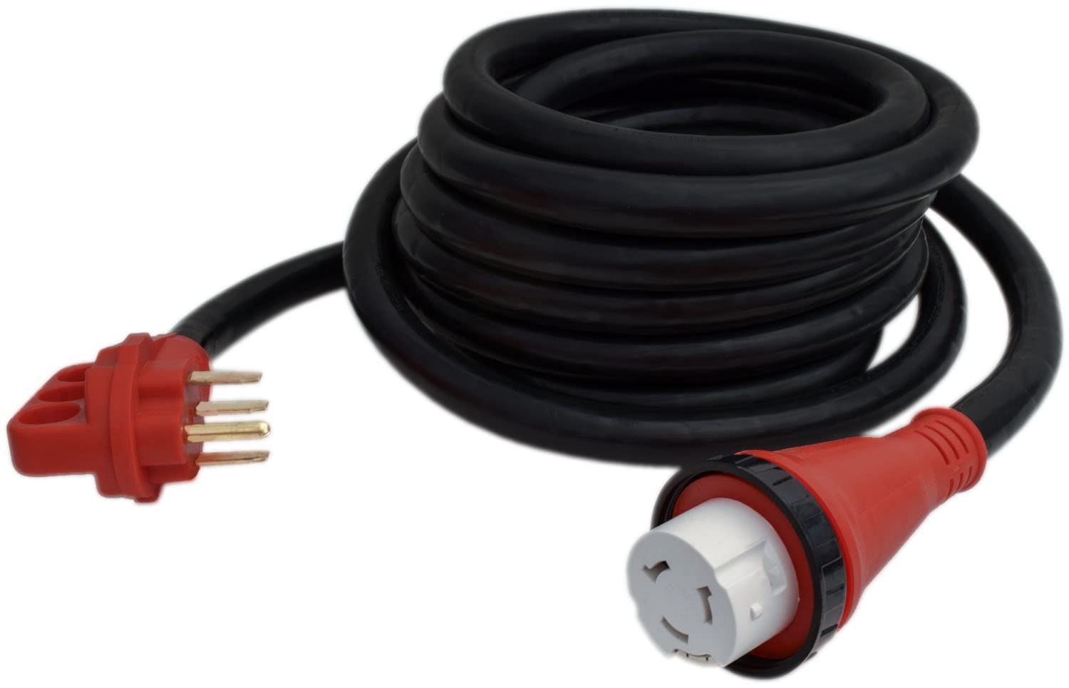 Valterra A10-5025Ed Mighty Cord 50 Amp Detachable Power Cord With Handle - 25', Red