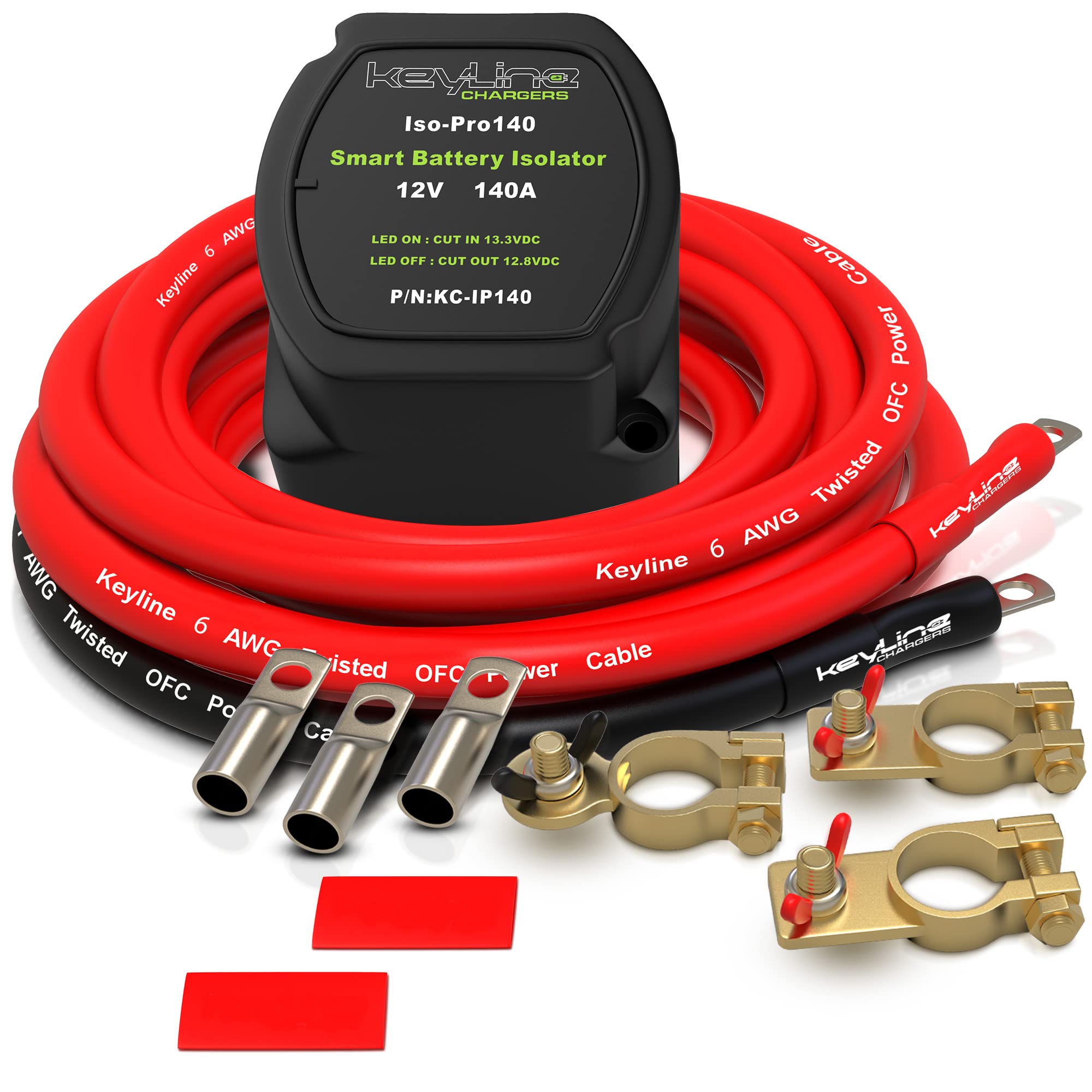 Dual Battery Isolator Kit 140Amp, Boat Battery Isolator 12V Kit, Voltage Sensitive Relay (Vsr) Automatic Battery Disconnect Switch 12V | Cars, Rv, Utv, Atv, Marine Battery Isolator By Keyline Chargers