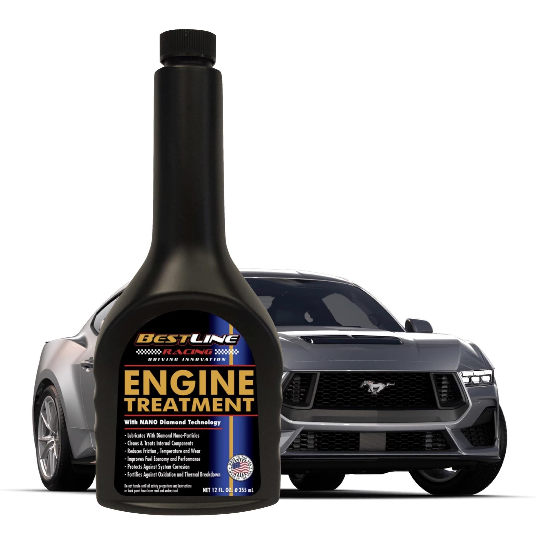 DNL BestLine Racing Nano-Lubricant Engine Oil Additive, 12oz for Gas & Diesel - Reduces Friction 60%, Enhances Performance & Protection