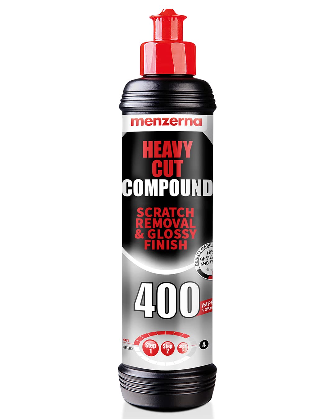 Menzerna Heavy Cut 400 250Ml (8Oz) Formerly Fast Gloss 400 - An Innovative Automotive Polish That Removes Scratches And Creates Gloss In A Single Step (8 Fl Oz)