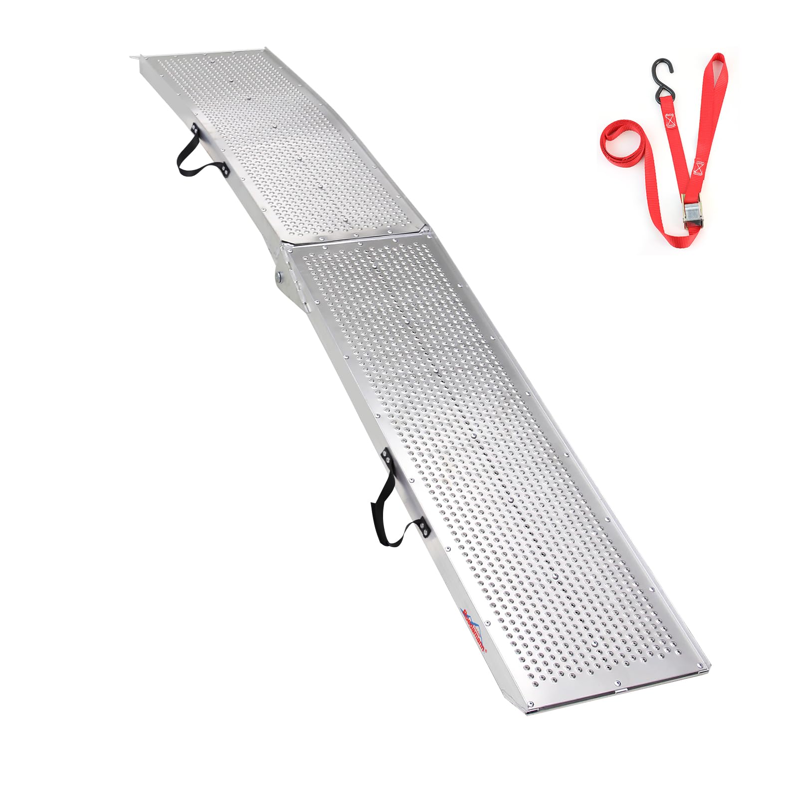 Ruedamann 7.5Ft Aluminum Loading Ramps For Trailers Pickup, 750 Lbs Capacity Folding Motorcycle Ramp, Atv Truck Bed Ramps, Quad Ramps, Bike Ramps, Snowmobile Ramps For Trucks, Lawn Mower, Utv, 1Pc