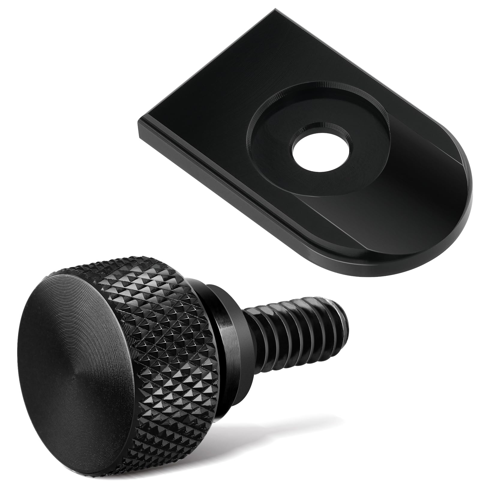 Amazicha Black Aluminium Seat Bolt Tab Screw Mount Knob Cover Compatible With Harley Davidson 1996-2024