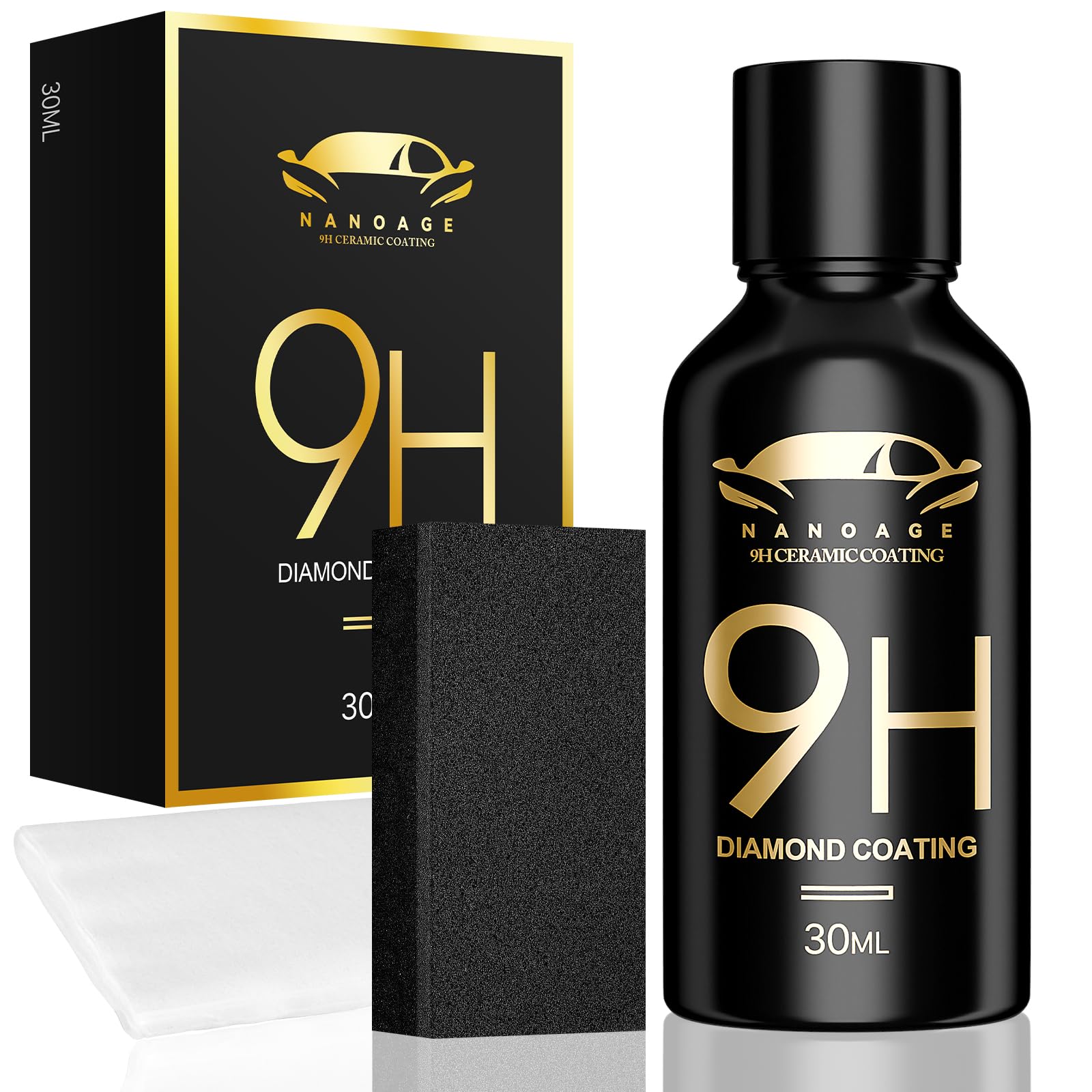 Greyghost Ceramic Coating For Cars, Mr Fix 9H Nano Coating Kit Super Ceramic Car Coating Hydrophobic, Car Paint Protection Anti Scratch Glass Coat, High Gloss Auto Ceramic Polish 9H Hardness Ceramics