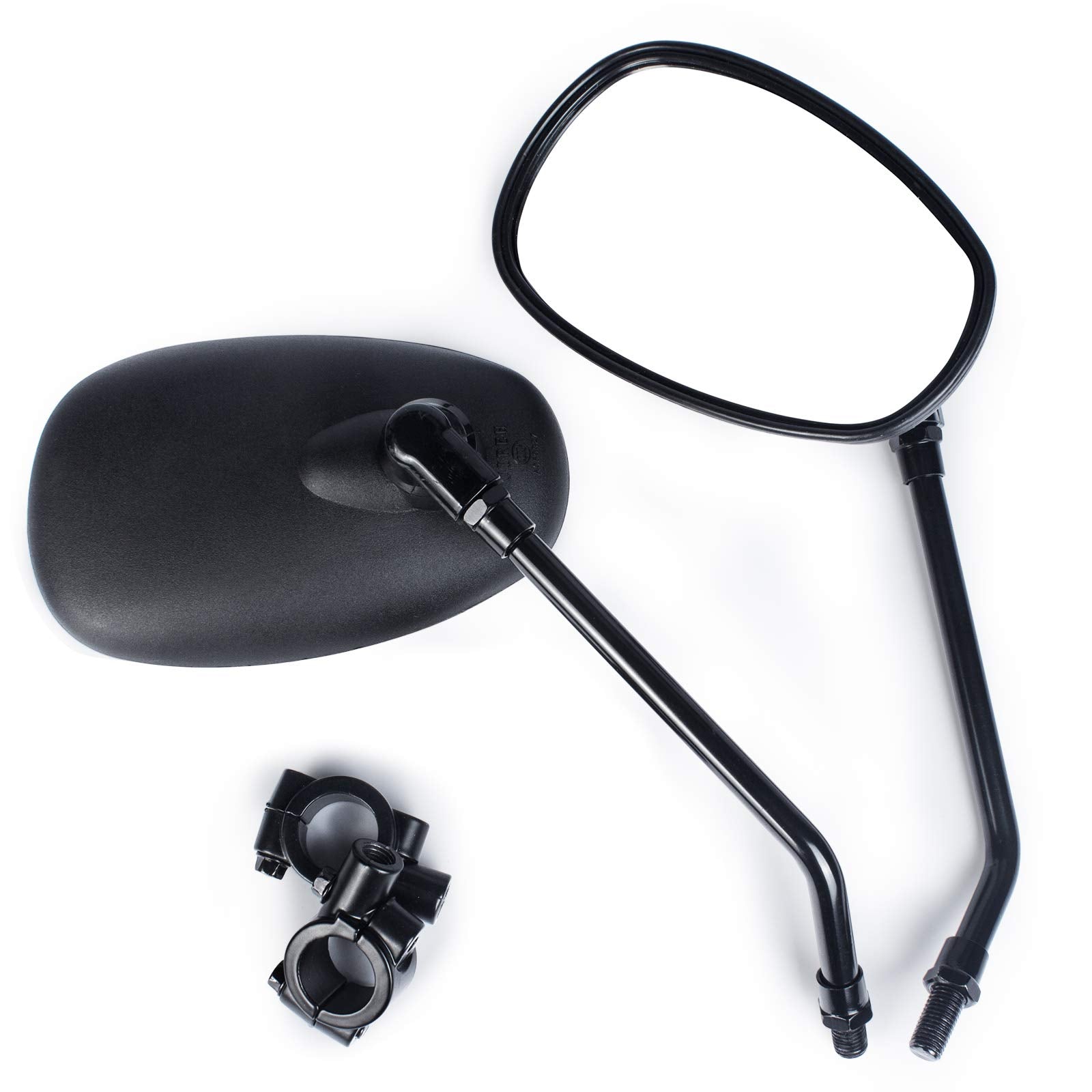 Universal Motorcycle Mirrors Black Rearview Mirrors With 7/8” Handle Bar Mount For Bike, Motorcycle