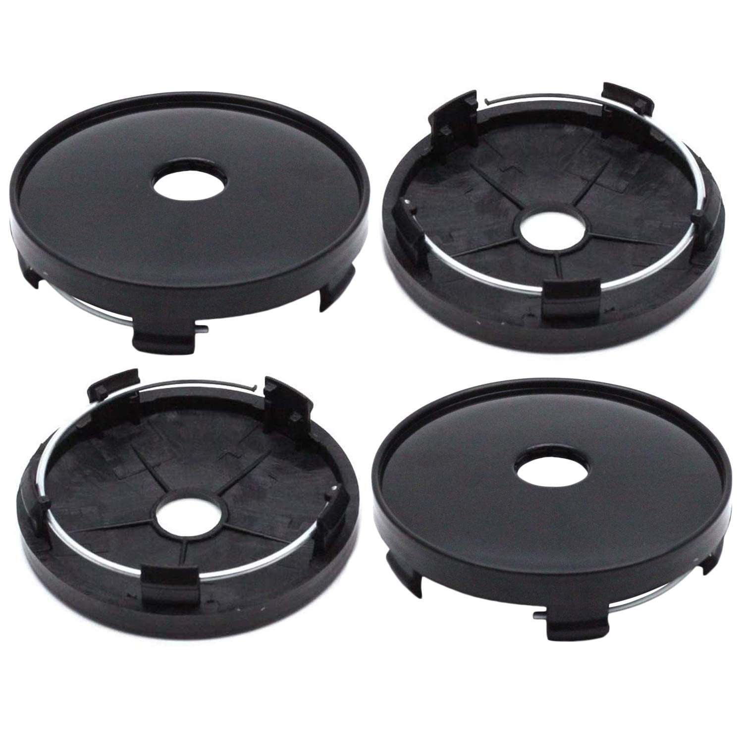 Autut 60Mm Wheel Center Caps Rim Hub Center Covers Replacement 55Mm Lug To Lug (Black) - 4Pcs