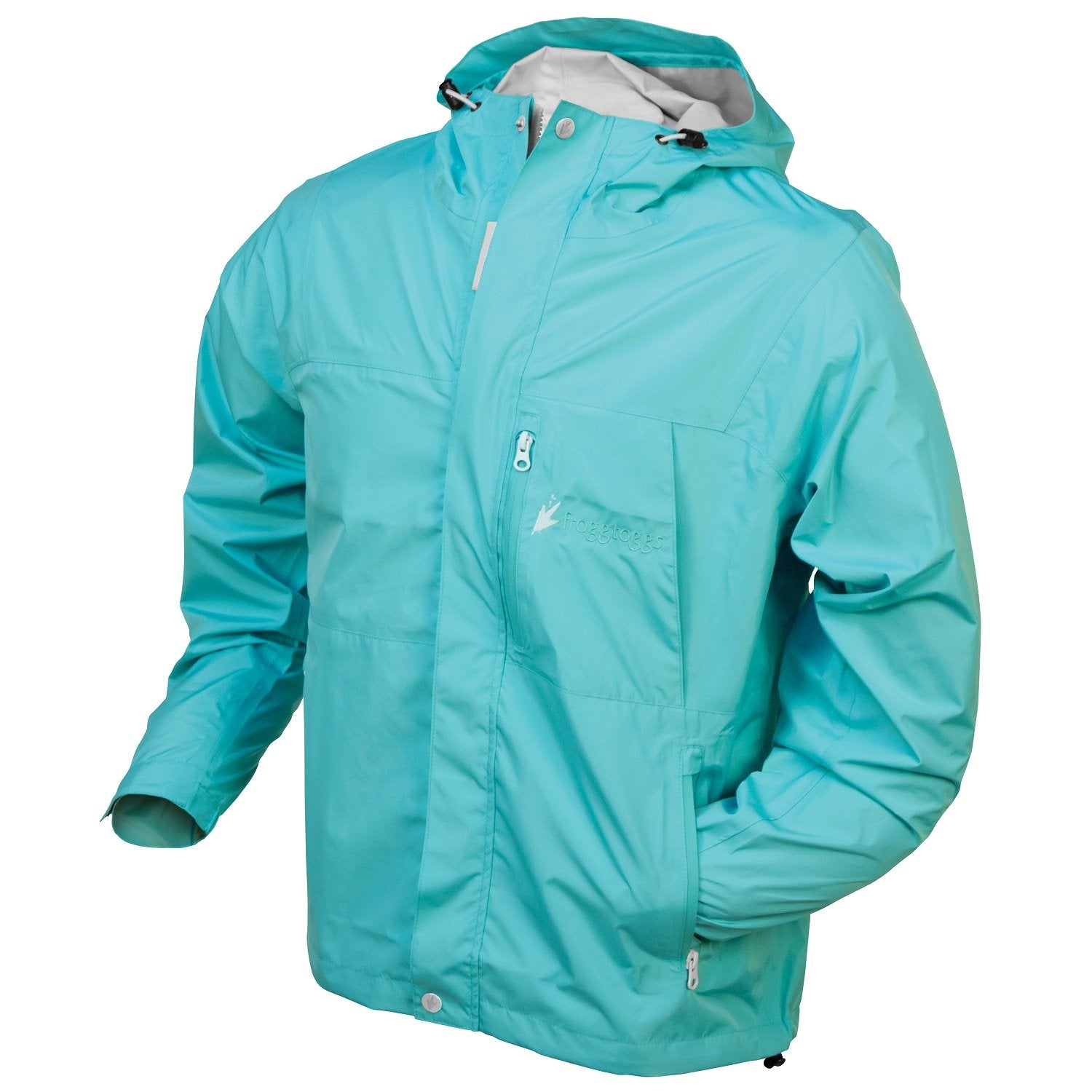 Frogg Toggs Womens Java Toadz 2.5 Ultra Light Waterproof Breathable Rain Jacket, Seafoam, Medium Us