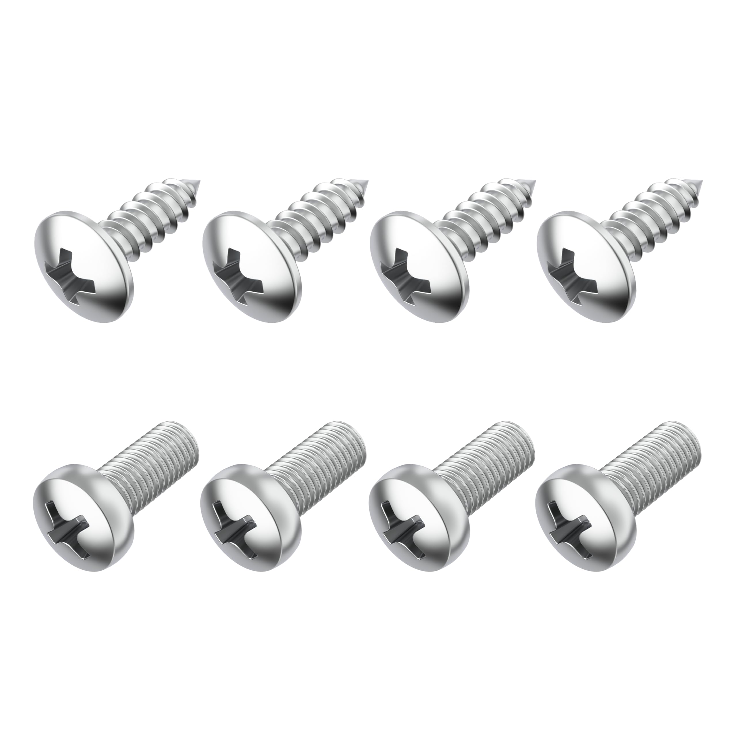Prime Ave Stainless Steel License Plate Screws For License Plates, Frames, Covers - Durable & Rust Proof Licence Plate Screw Set For Front/Rear - Compatible With Mazda (Pack Of 8)