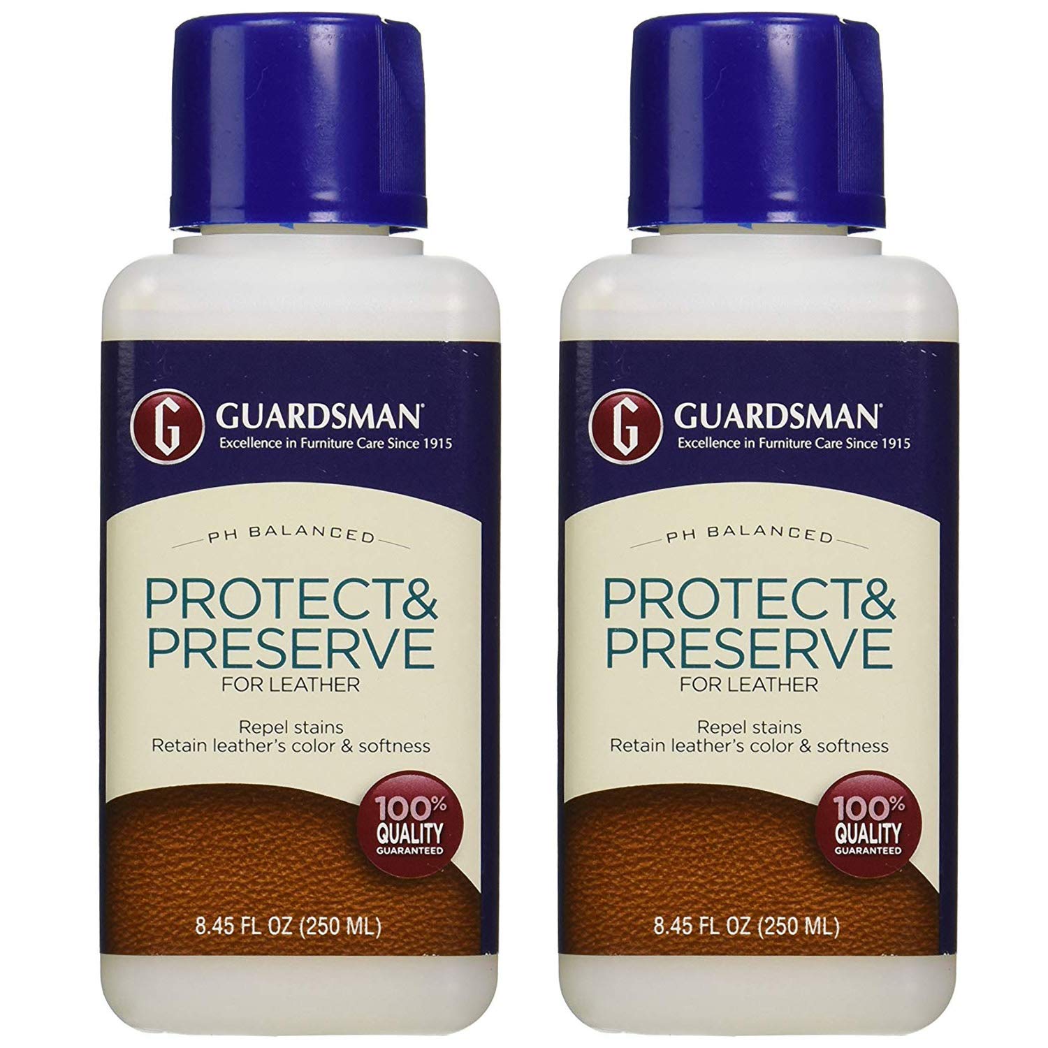 Guardsman Protect & Preserve For Leather 8.4 Oz - Repels Stains, Retains Color And Softness, Great For Leather Furniture & Car Interiors - 471000-2 Pack