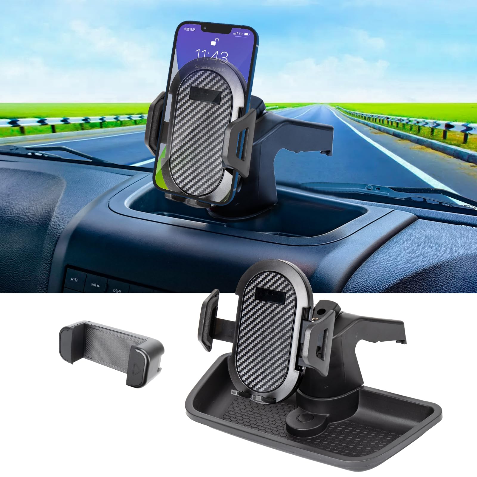 Neepiar Phone Holder Mount Compatible With 2011-2018 Jeep Wrangler Jk Jku Dash Multi-Mount Phone Kit With Storage Box Interior Accessories