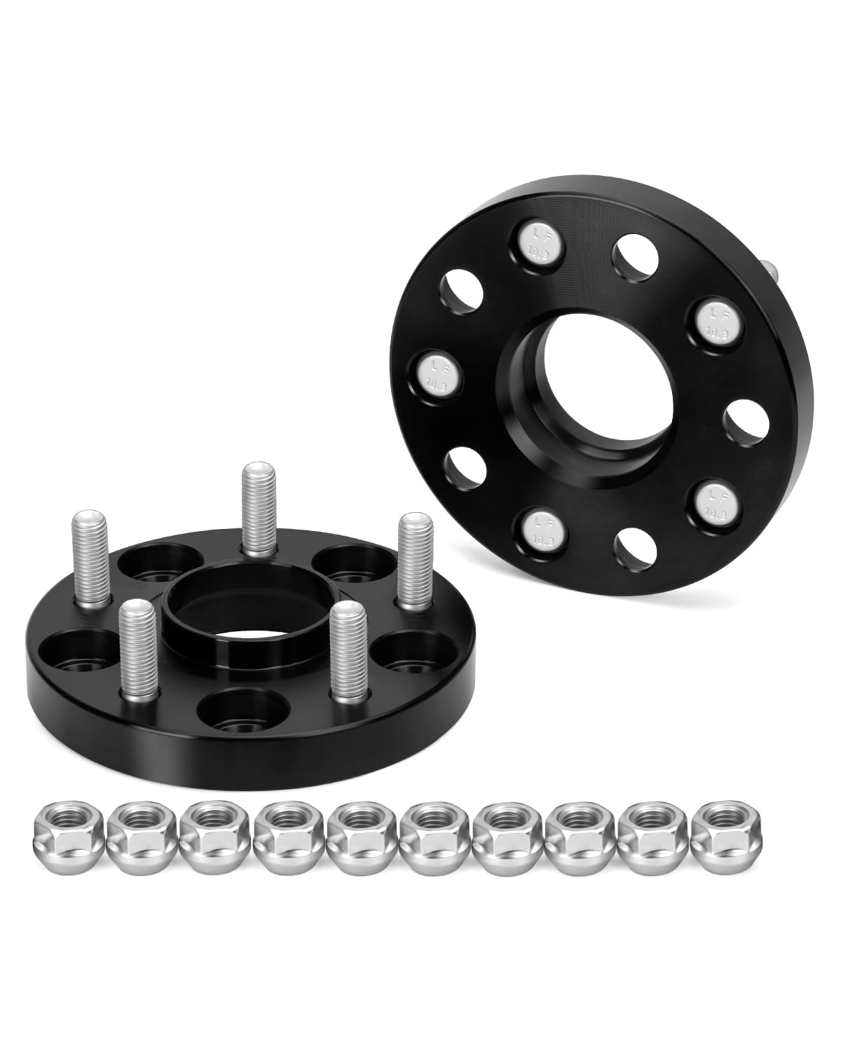 Dynofit 5X4.5 Wheel Spacers Compatible With 1996-2023 Toyota Rva4, Camry, Sienna, Highlander, 20Mm Thick 60.1Mm Hubcentric, M12X1.5 Studs For Lexus Es, Gs, Is, Ls,Nx Series, 5X114.3 Forged Spacer,2Pcs
