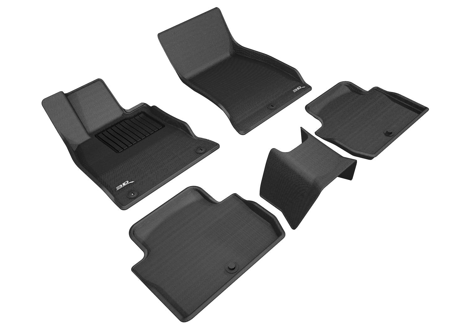 3D Maxpider Custom Fit Kagu Floor Mat (Black) Compatible With Kia Stinger Rwd 2018-2023 - Full Set