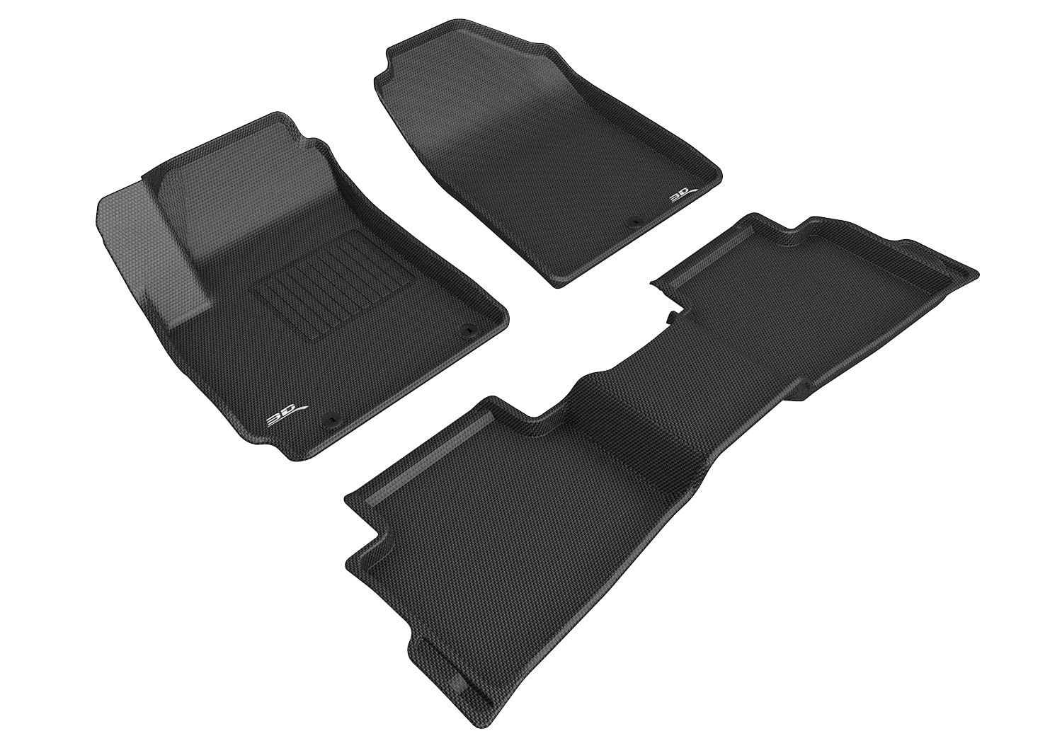 3D Maxpider Custom Fit Kagu Floor Mat (Black) Compatible With Kia Seltos 2021-2024 - Full Set