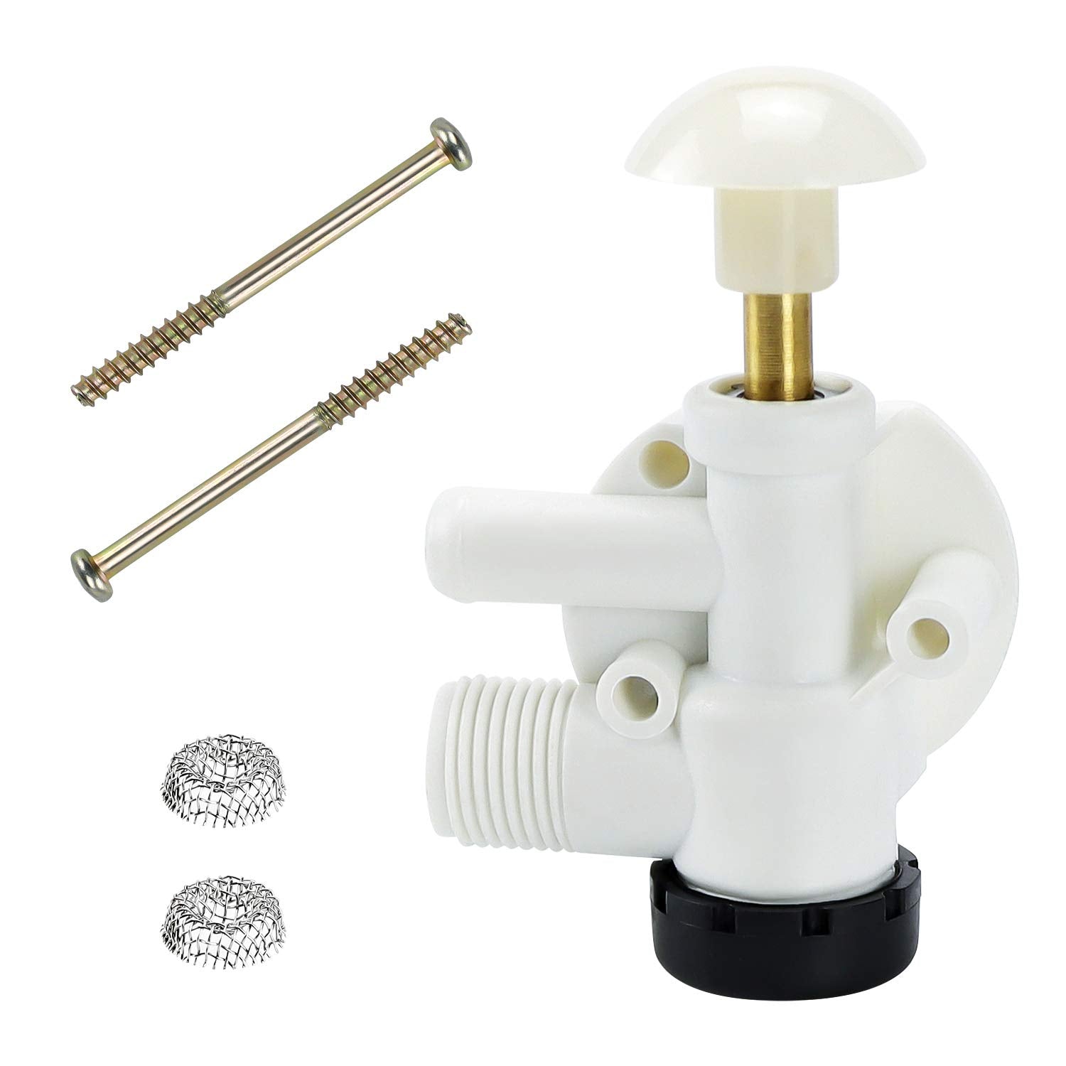Funmit 385314349 Rv Toilet Water Valve Kit Replacement For Pedal Flush Toilets For Camper, Trailer, Boat | Premium Performance In Prevention Of Leakage | Increased Freeze Resistance